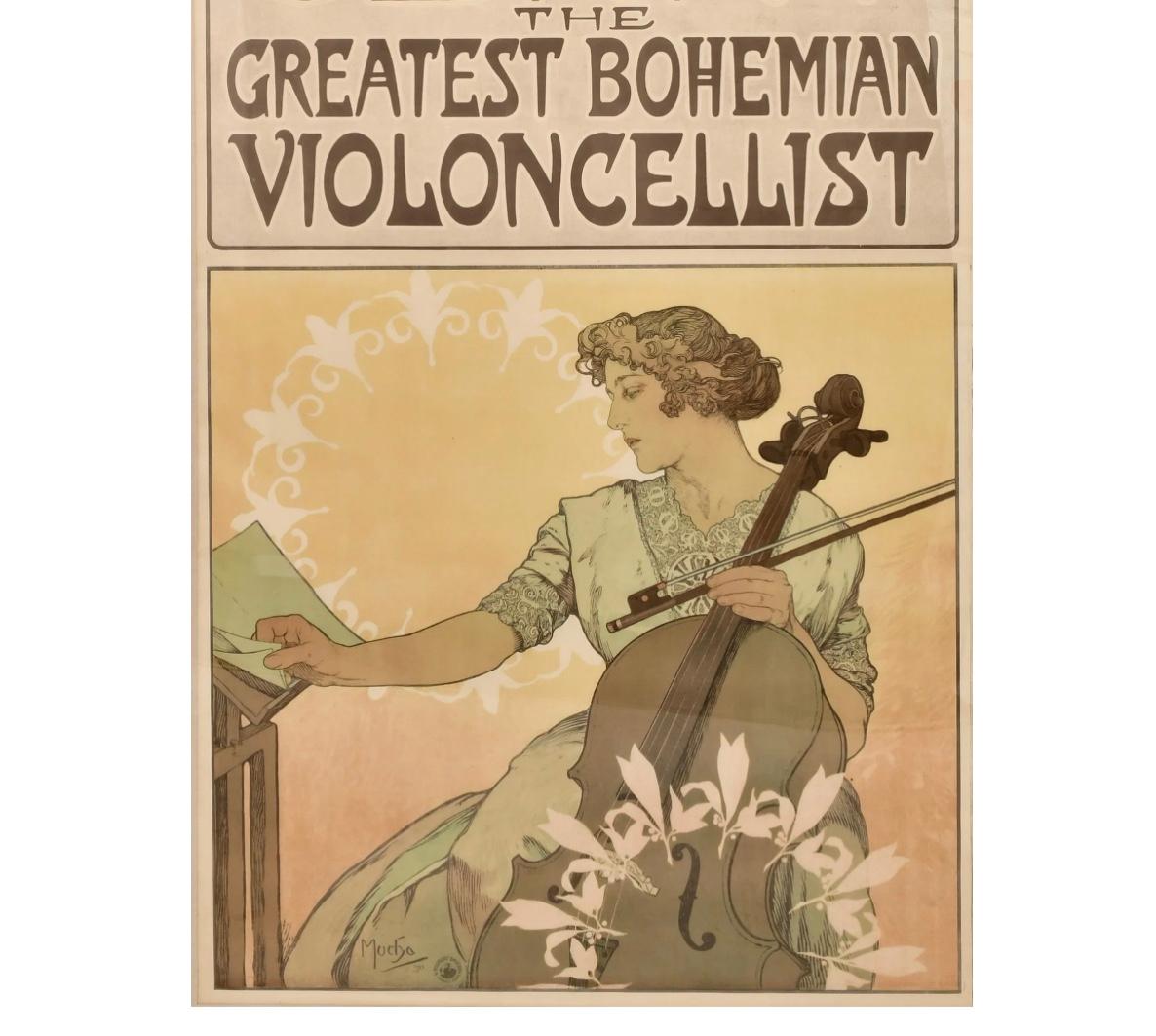 Alphonse Mucha Zdenka Cerny Litografía de 1913 (Rara y de gran tamaño) en venta 5