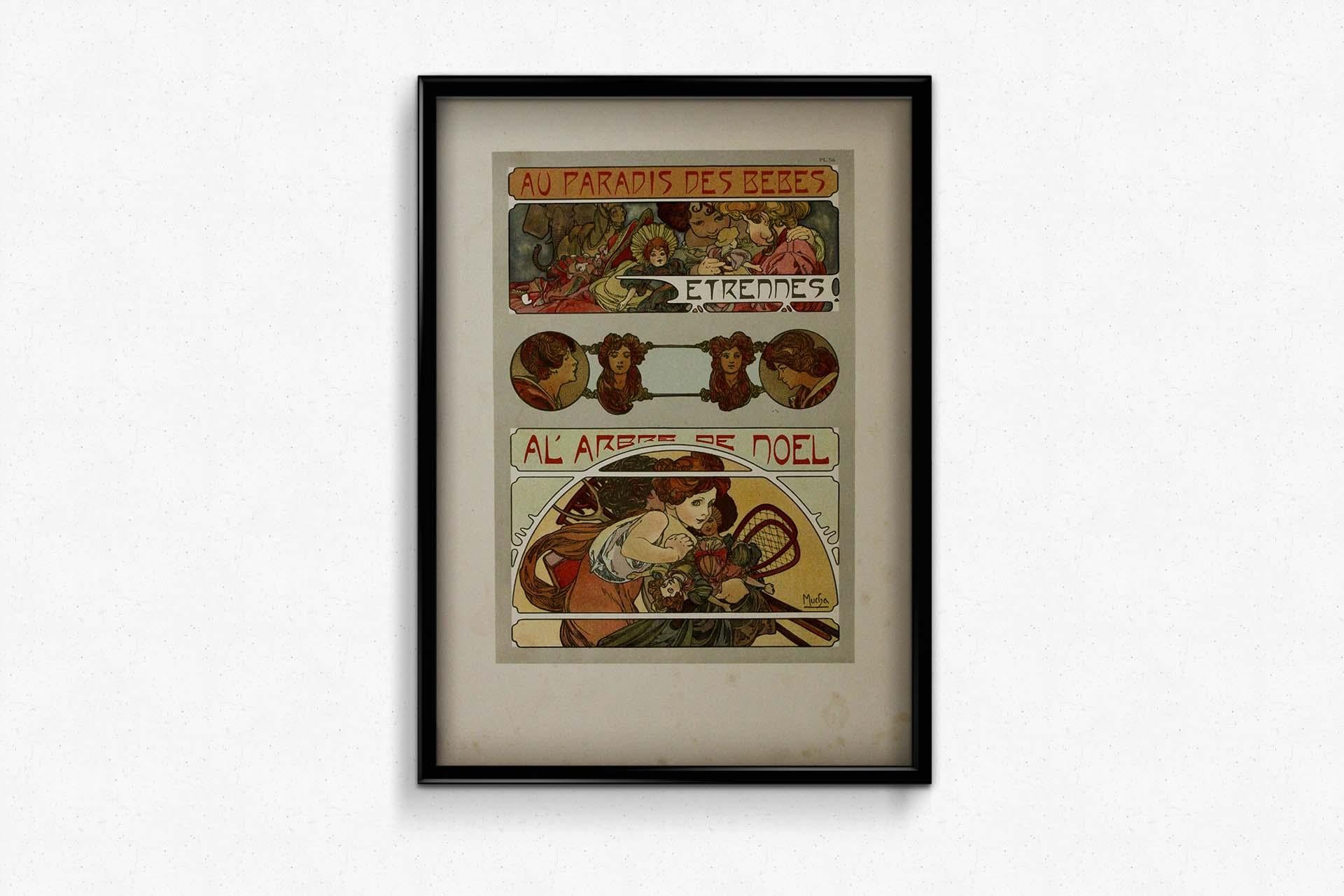 Alphonse Mucha's 1902 Documents décoratifs - Pl 56 - Au paradis des bébés For Sale 1