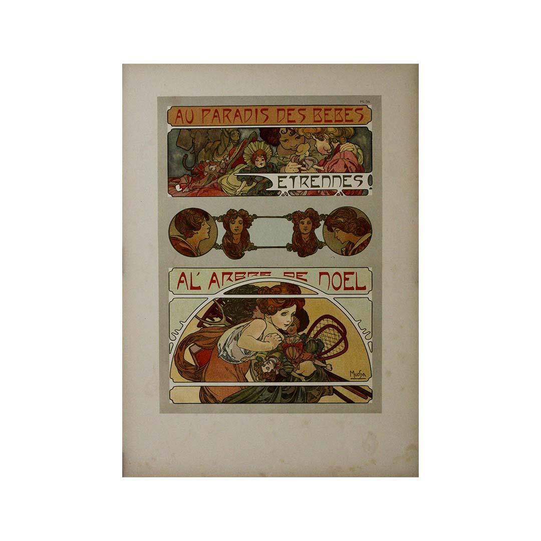 Alphonse Mucha's 1902 Documents décoratifs - Pl 56 - Au paradis des bébés For Sale 3