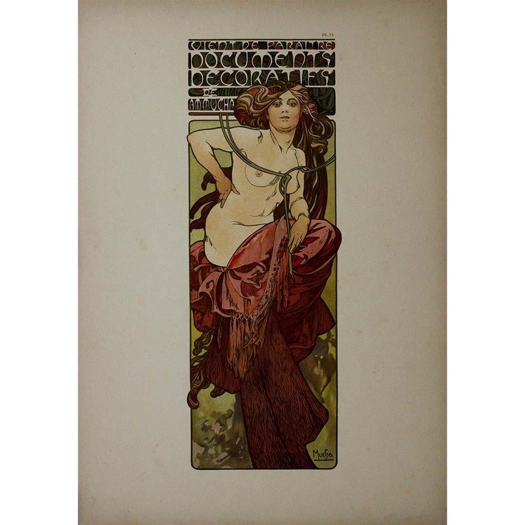 Alphonse Mucha's name shines like that of a visionary artist who left an indelible mark on the aesthetics of the early 20th century. The year 1902 saw the publication of "Documents décoratifs", a seminal work edited by Émile Lévy and printed in the