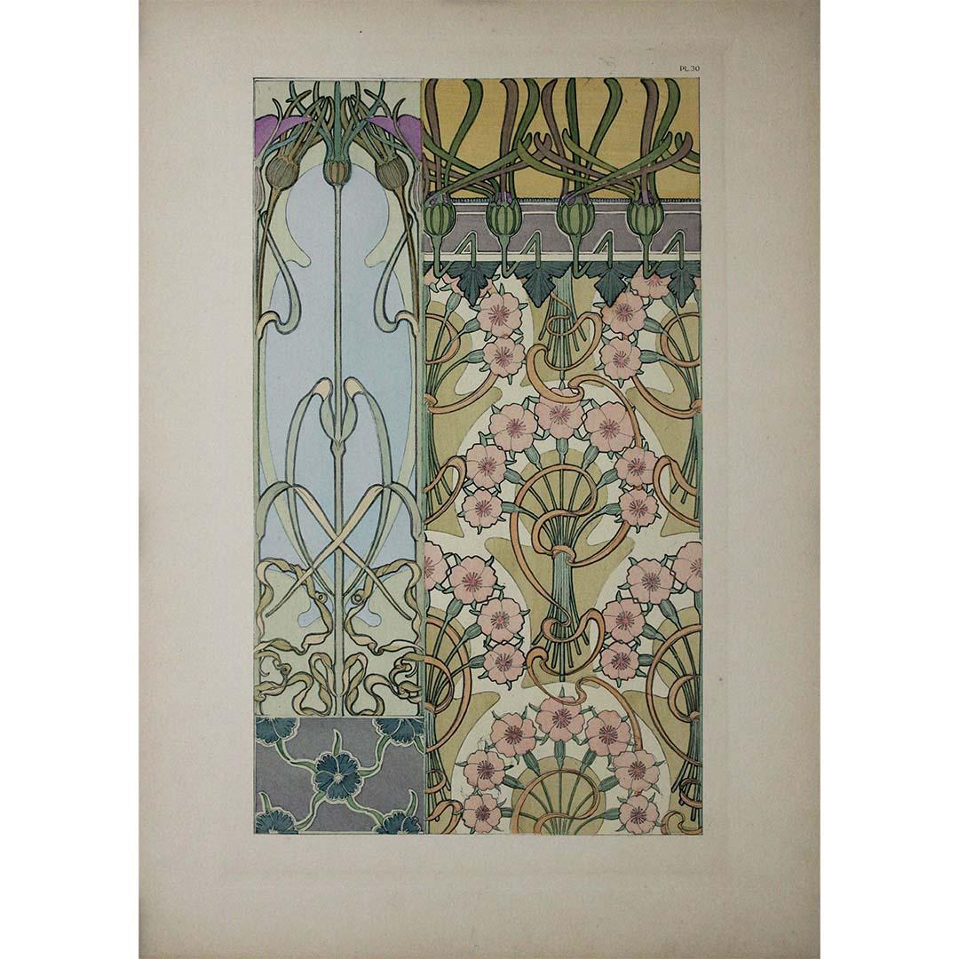 Alphonse Mucha's name shines like that of a visionary artist who left an indelible mark on the aesthetics of the early 20th century. The year 1902 saw the publication of "Documents décoratifs", a seminal work edited by Émile Lévy and printed in the
