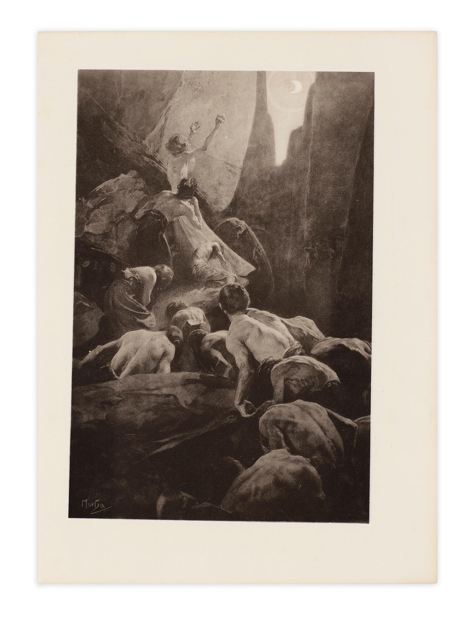 Lithographie Le Pater von Alphonse Mucha: „Our Vater Who Art in Heaven“ von 1899 im Angebot 1