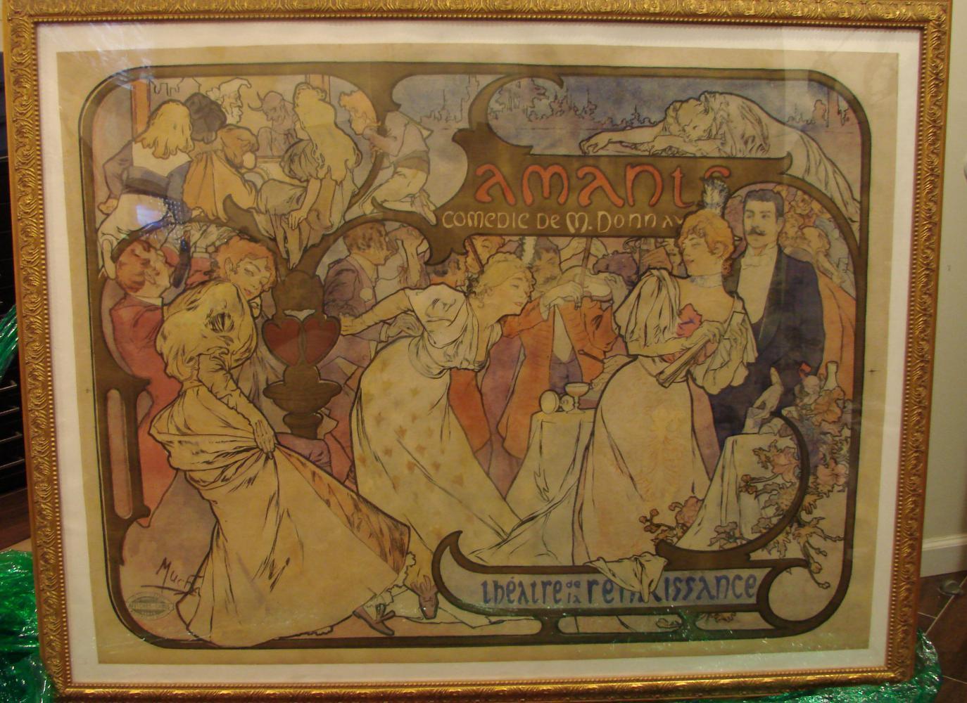 Alphonse Mucha Amants - Theatre De La Renaissance 1895 For Sale 1
