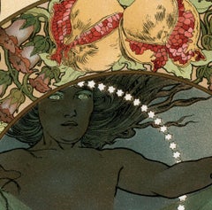 "Amen" Original 1899 Art Nouveau Color Lithograph by Alphonse Mucha