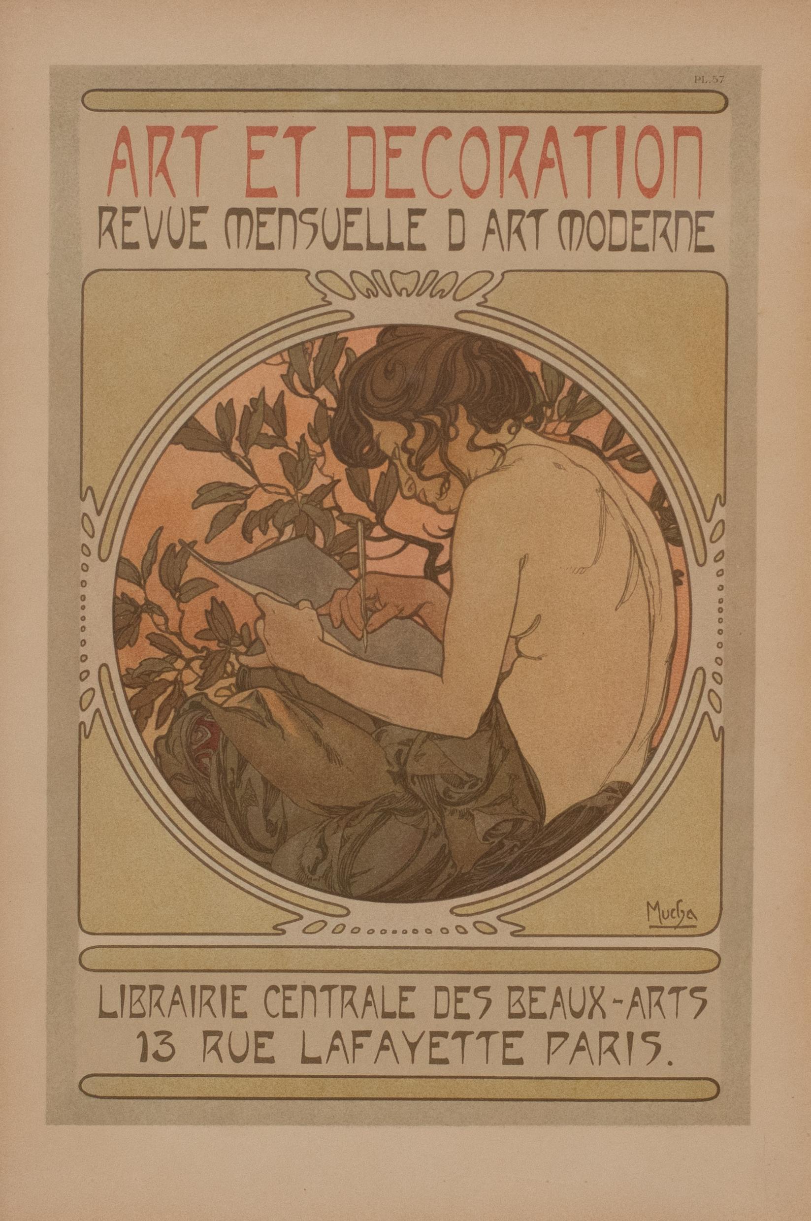 Planche 57 des "Documents décoratifs", publiés par la Librairie Centrale des Beaux-Arts à Paris, 1902.

Littérature : Rennert/Weill, A.7 p. 389, Lendl p.132-33 no.105, Grand Palais no 281-297.

Alphonse Mucha a principalement travaillé comme