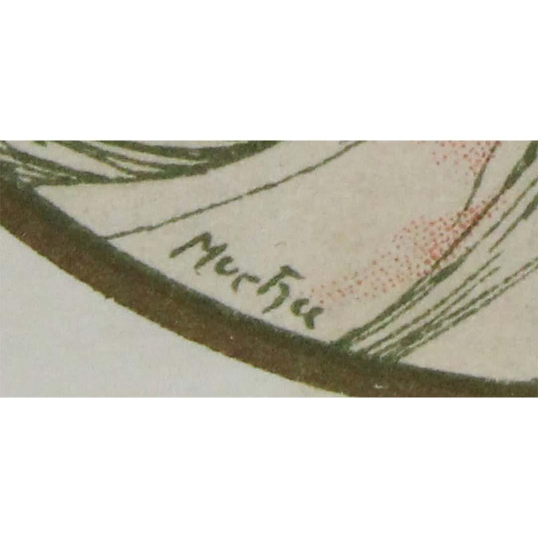 Art Nouveau postcard, created around 1900 by Alphonse Mucha - January For Sale 2