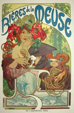 Belle-Epoque Woman with a Beer - Lithograph (from "Les Maîtres de l'Affiche")