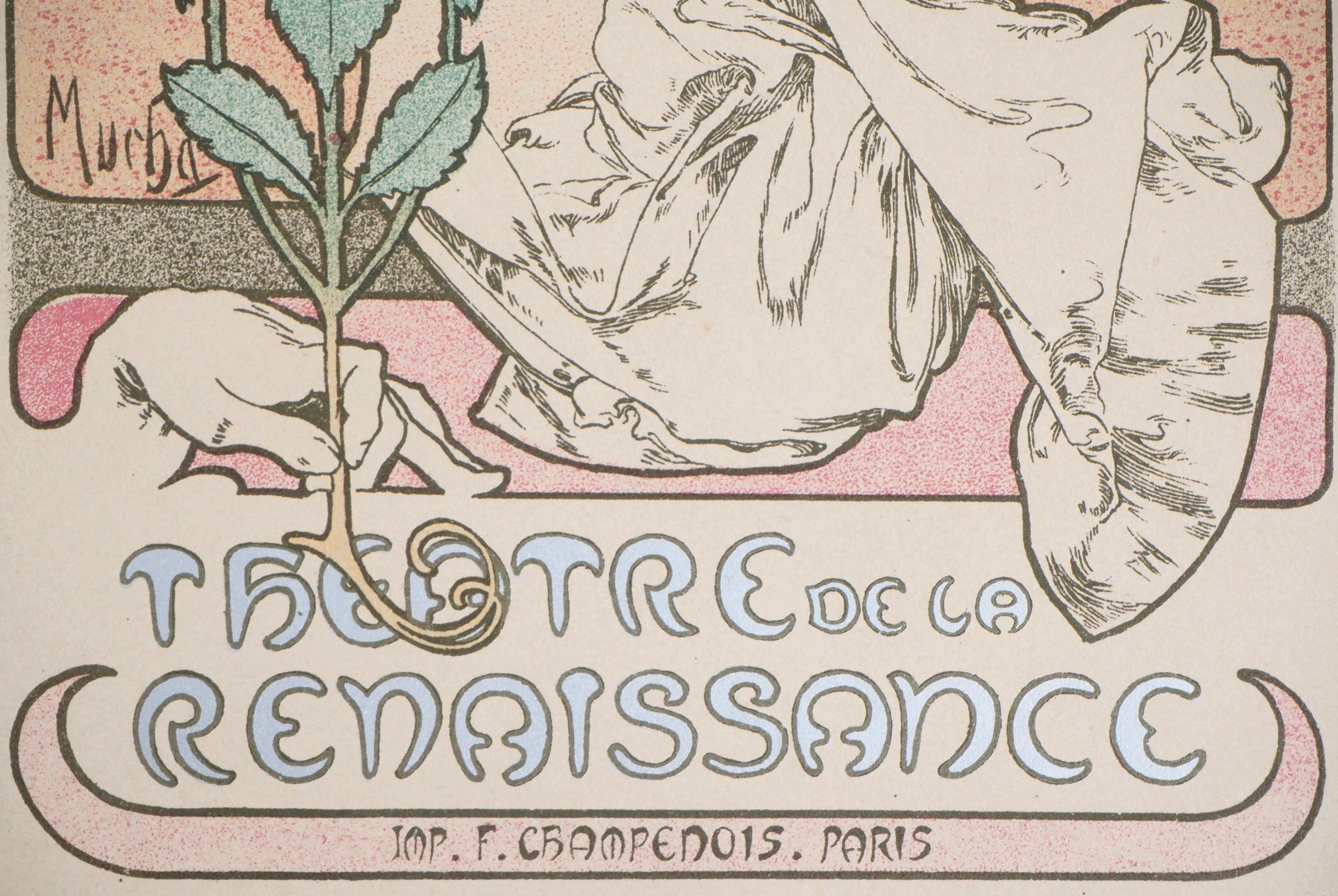 Dame aux Camélias (Sarah Bernhardt) - Lithograph (Les Maîtres de l'Affiche), 1897 - Art Nouveau Print by Alphonse Mucha