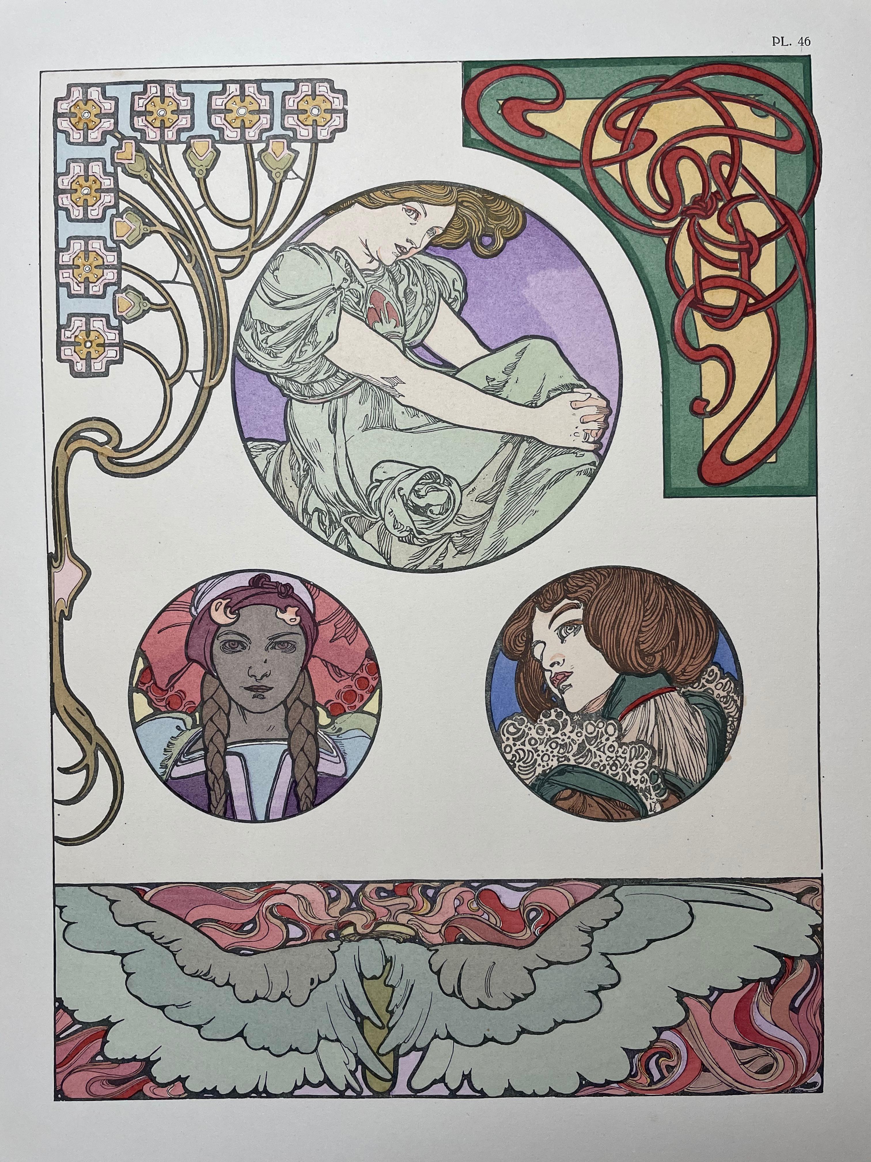 Documents Décoratives- complete - Brown Figurative Print by Alphonse Mucha