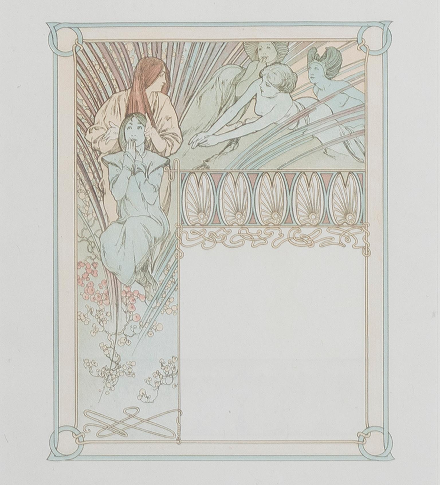"Dream Weavers" & "Soul of the Land," Double-sided Lithograph by Alphonse Mucha