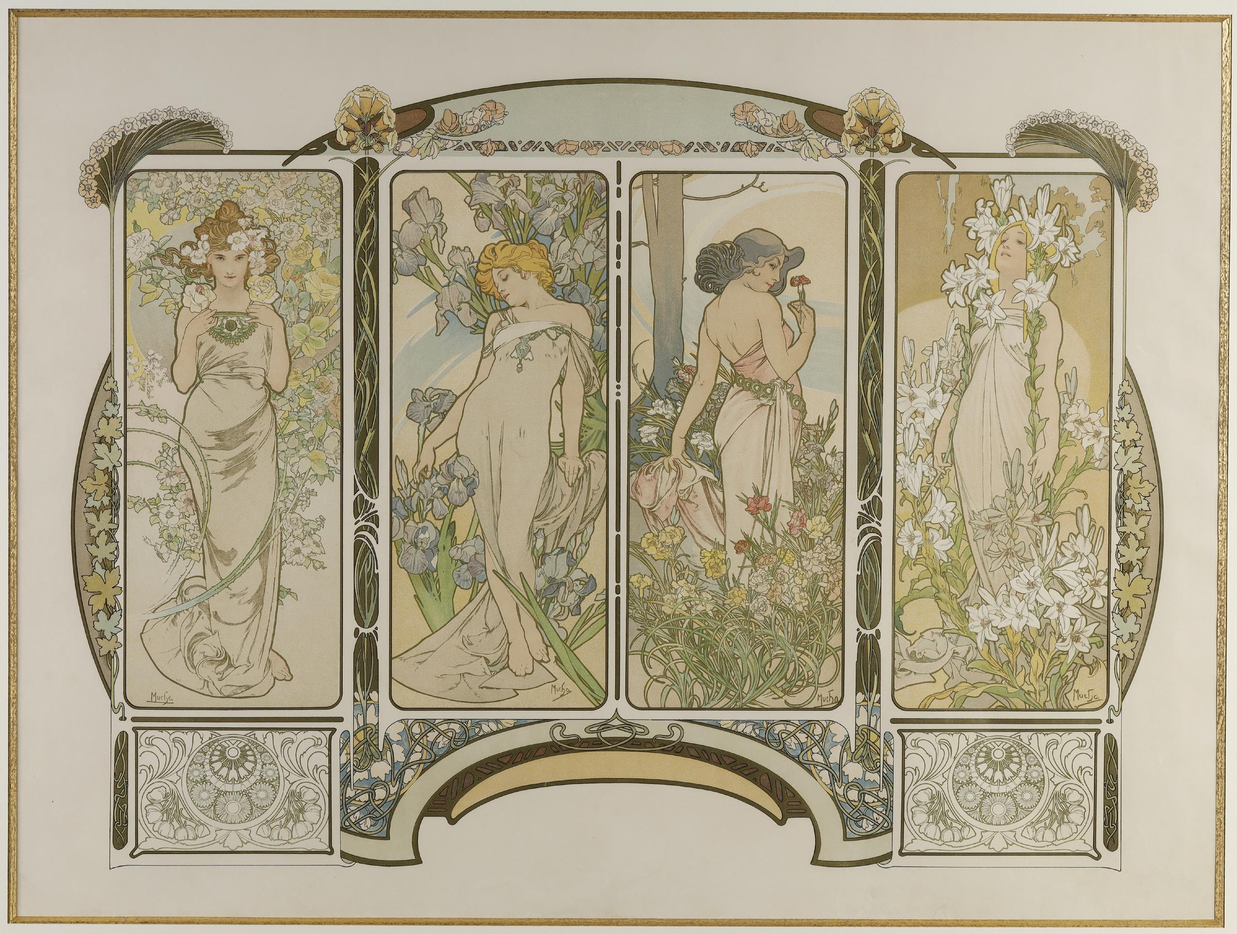 Blumen – Print von Alphonse Mucha