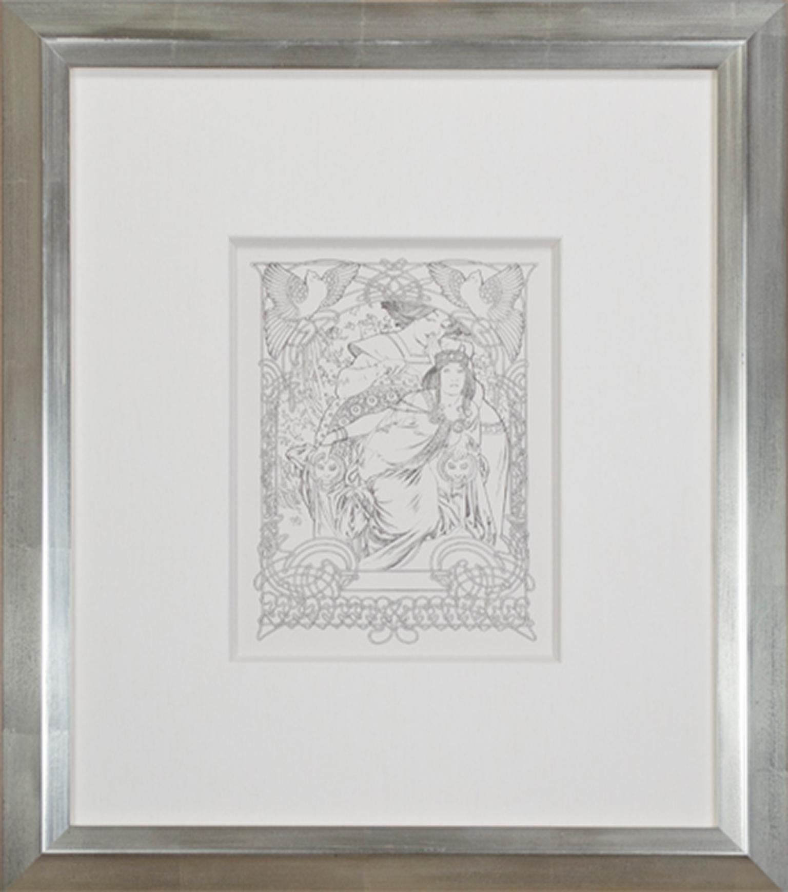 Ilse, Prinzessin von Tripoli, „Prinzessin Ilsee's Oasis Throne“ Litho von Mucha (Art nouveau), Print, von Alphonse Mucha