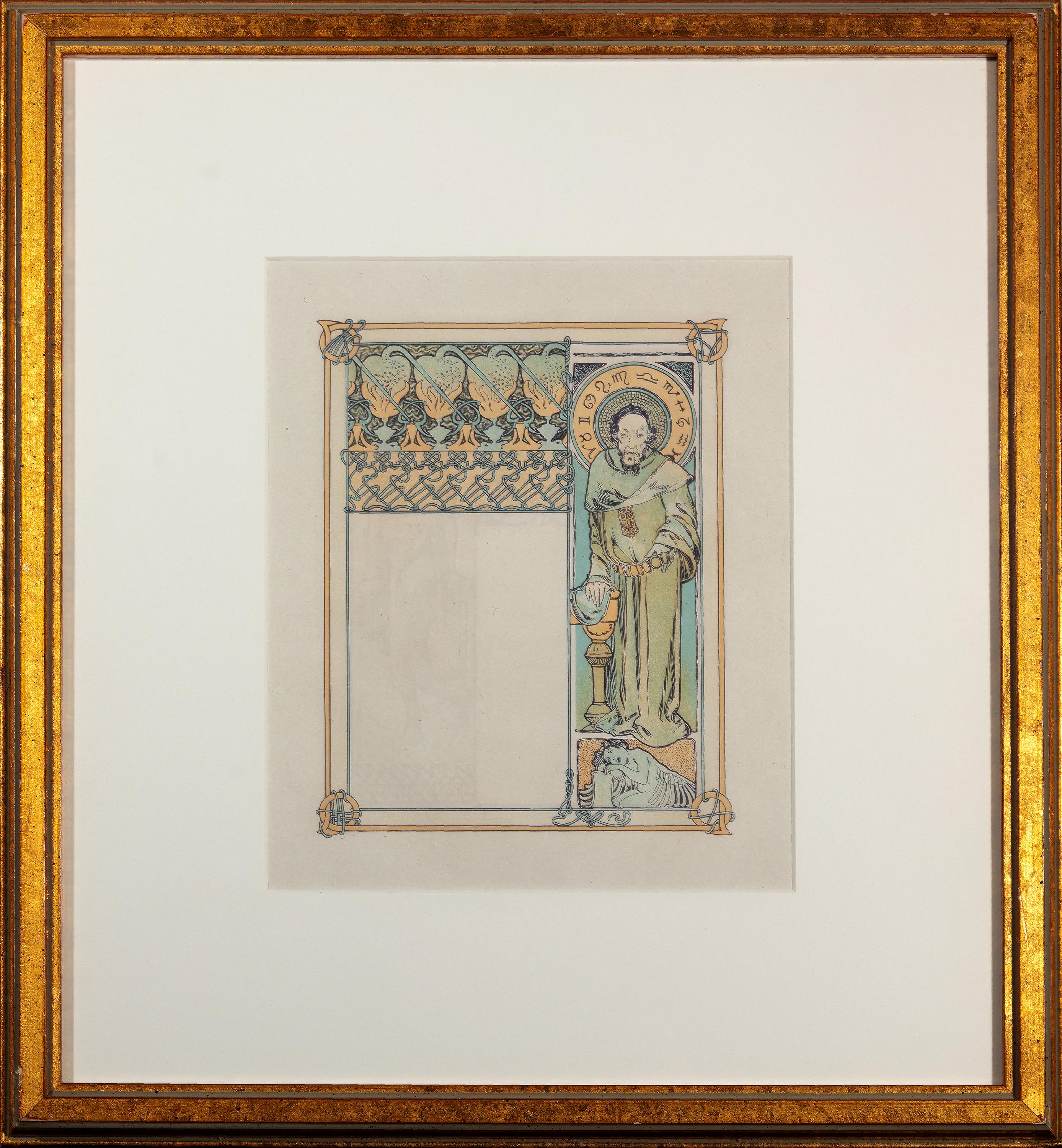 Alphonse Mucha Figurative Print – Von: Ilsée, Princesse von Tripolis Recto: "Eldenias" Verso: "Hilderich"