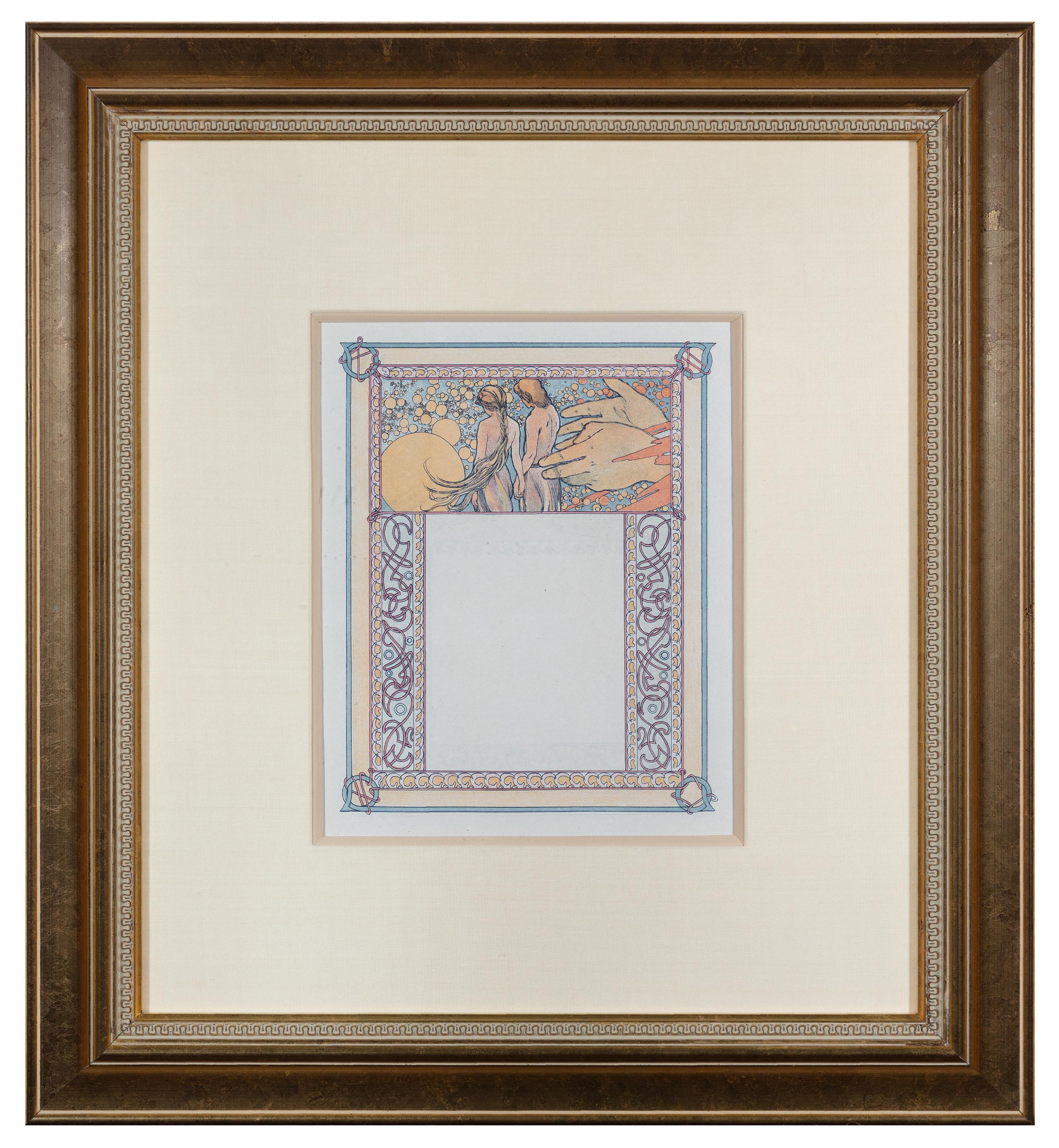 Alphonse Mucha Figurative Print - "From Ilsee, Princess of Tripoli Recto: 'Last Kiss' Verso: 'Union '"