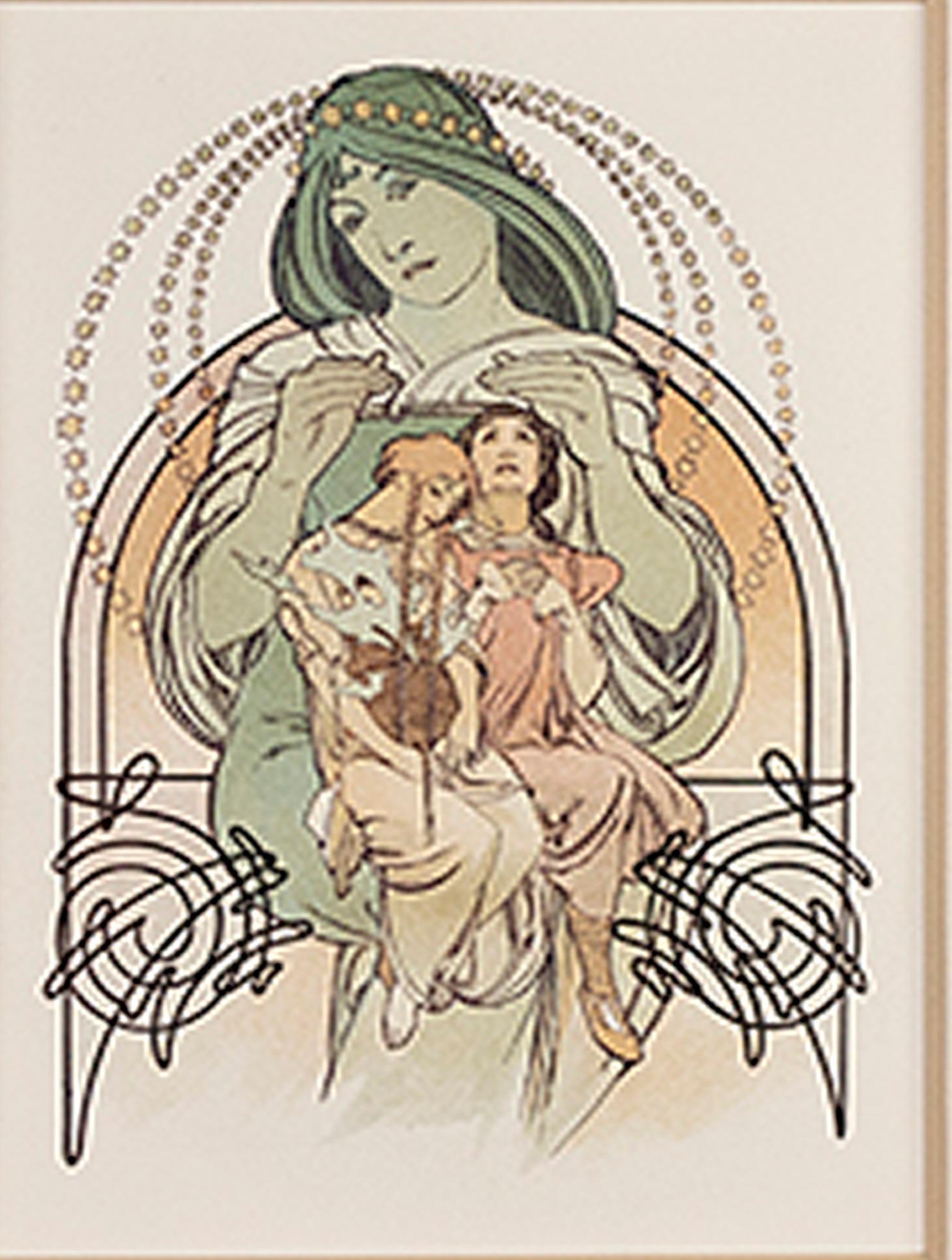 Alphonse Mucha Figurative Print - From: Ilsée, Princesse de Tripoli "Protection of Love, " Original Litho by Mucha