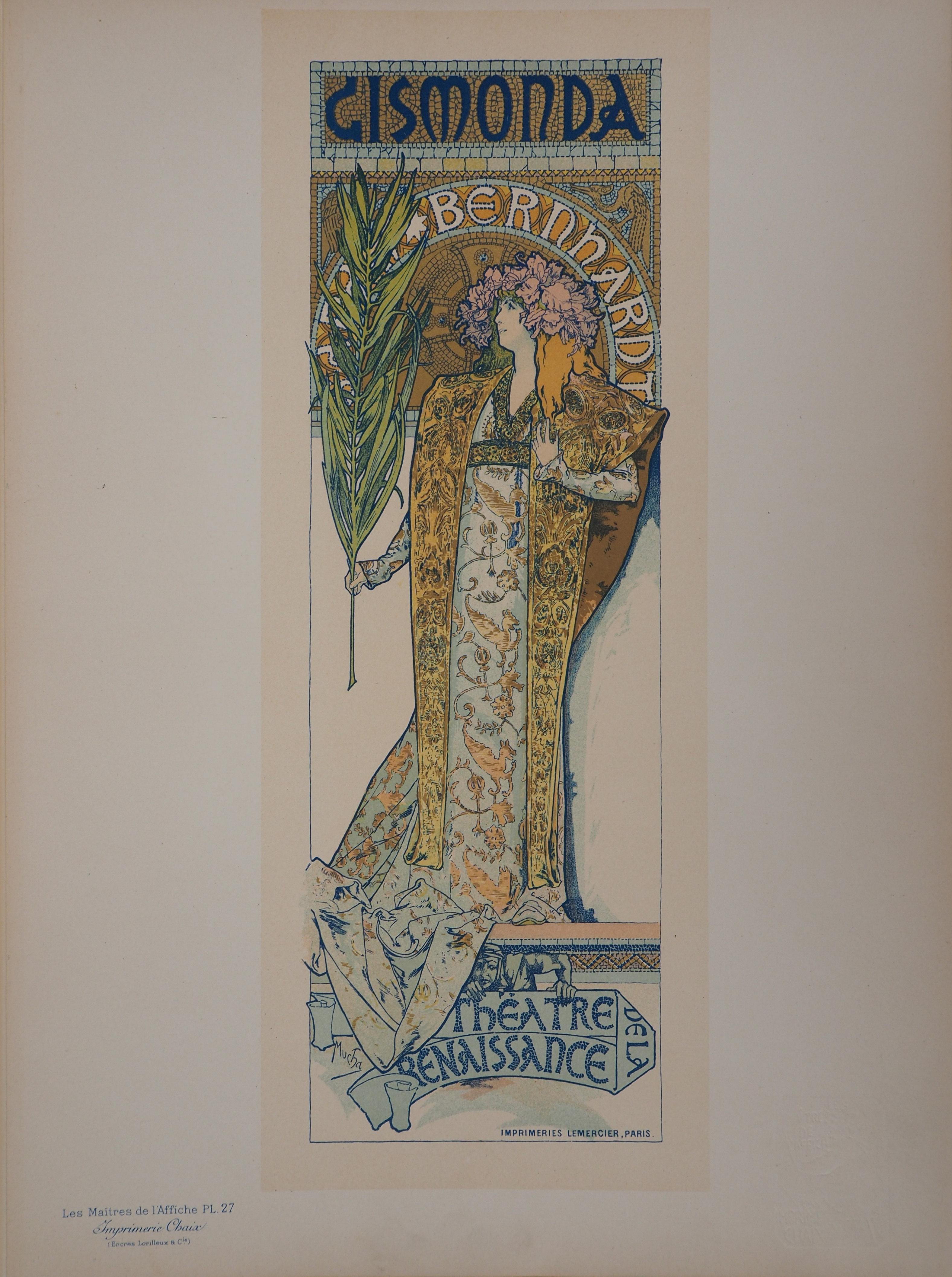 Gismonda (Sarah Bernhardt) - Lithograph (Les Maîtres de l'Affiche), 1895 - Print by Alphonse Mucha
