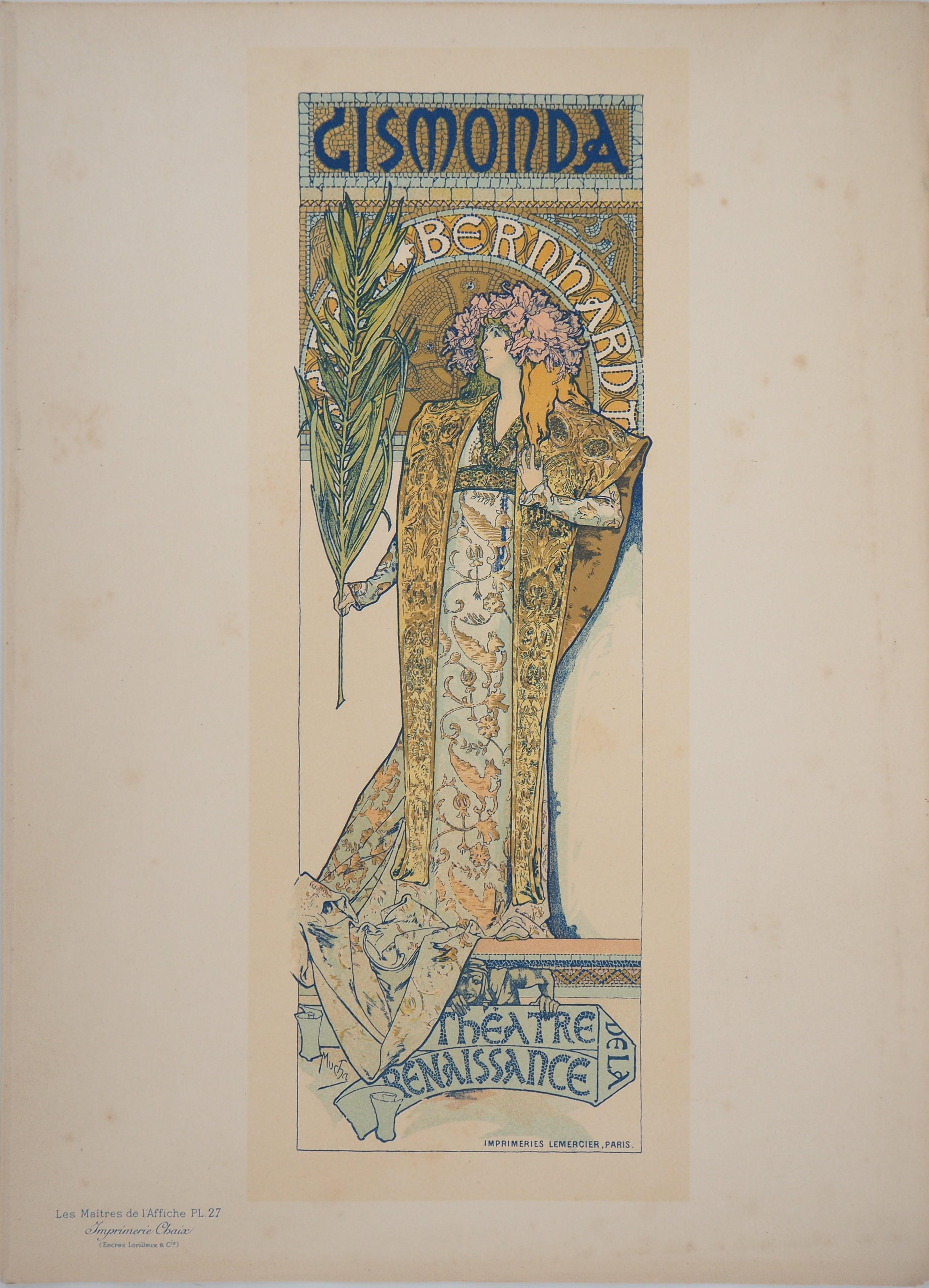 Gismonda (Sarah Bernhardt) - Lithograph (Les Maîtres de l'Affiche), 1895 - Print by Alphonse Mucha