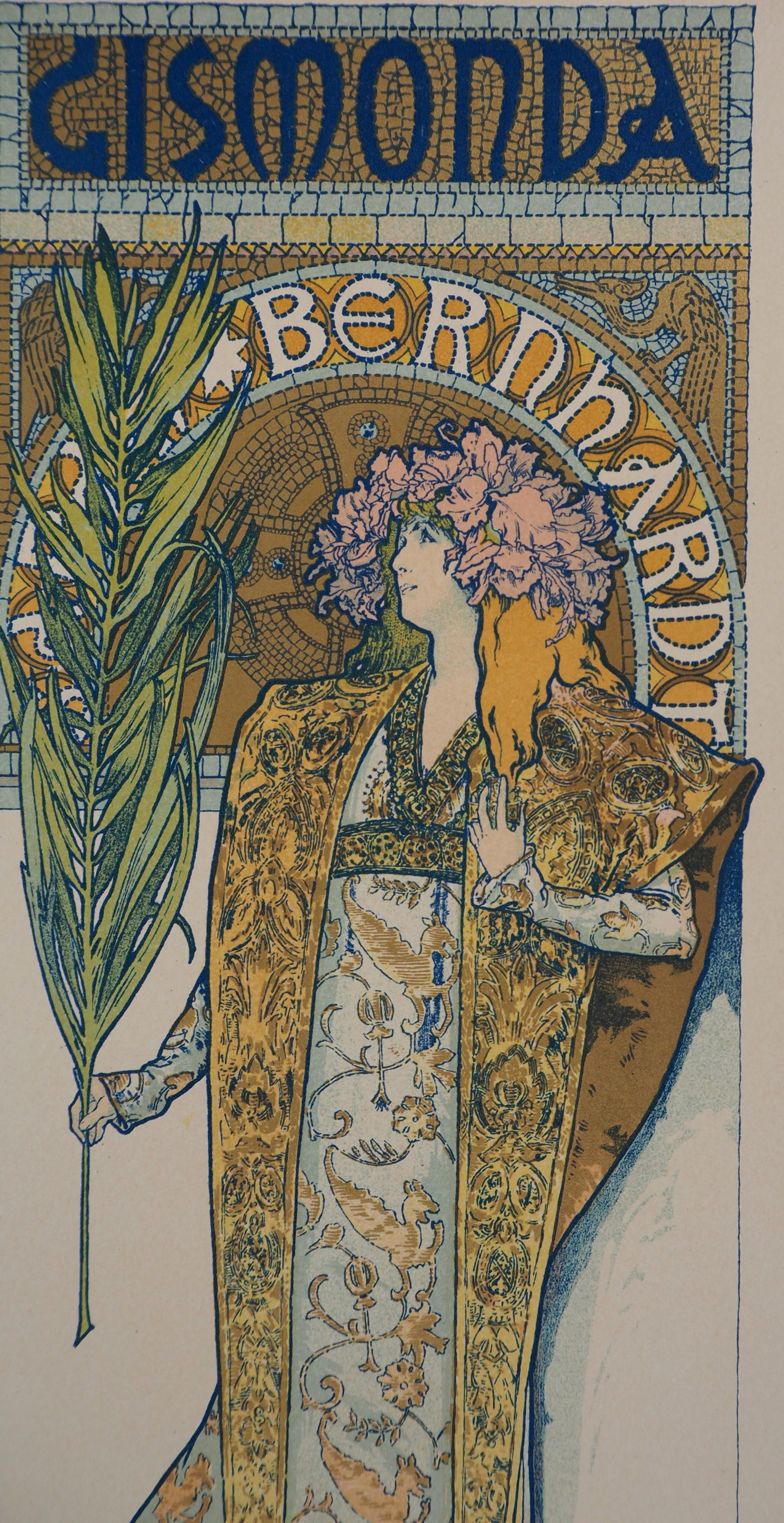 Gismonda (Sarah Bernhardt) - Lithographie (Les Maîtres de l'Affiche), 1895 (Art nouveau), Print, von Alphonse Mucha