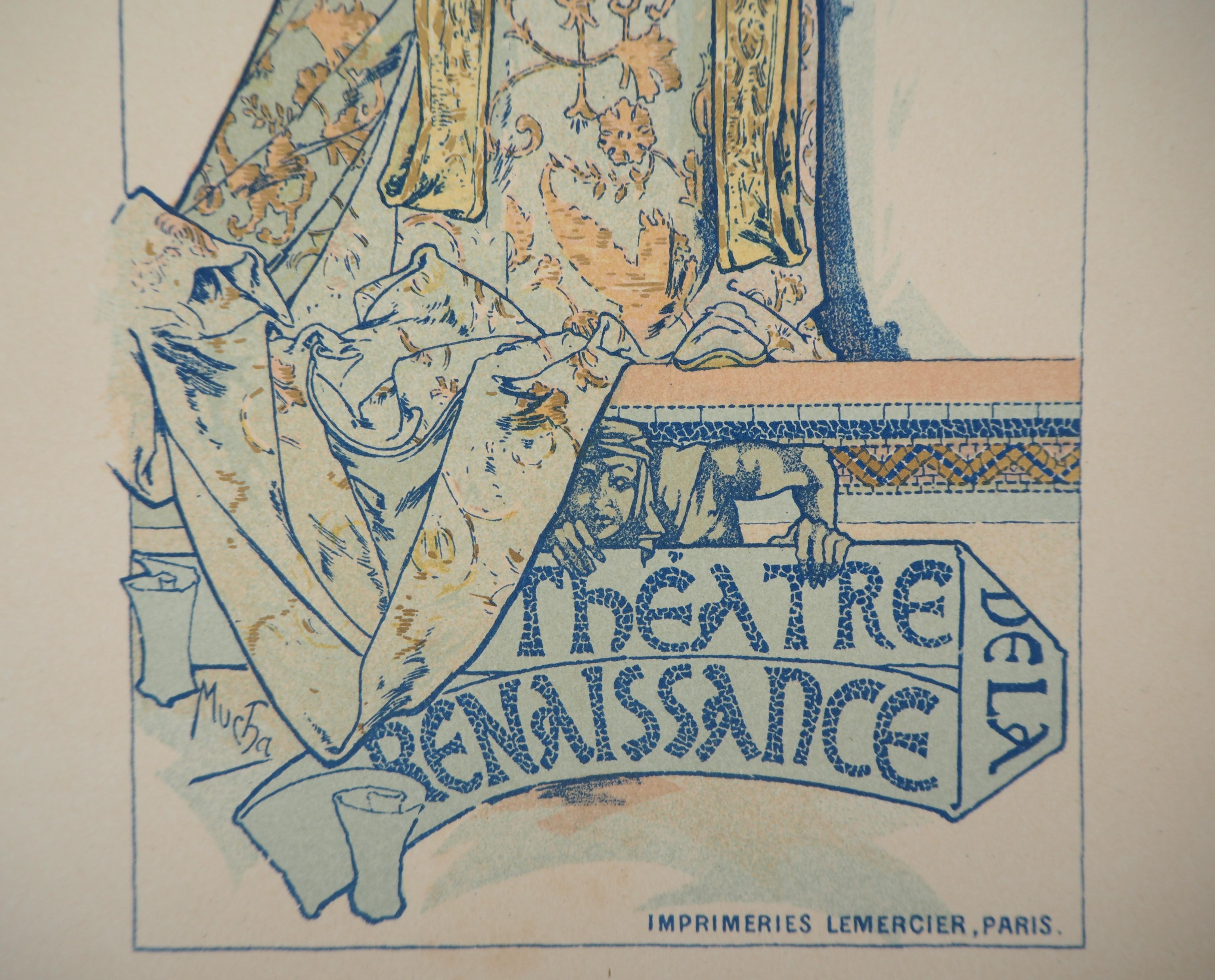 Gismonda (Sarah Bernhardt) - Lithograph (Les Maîtres de l'Affiche), 1895 - Art Nouveau Print by Alphonse Mucha