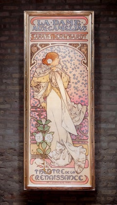 "La Dame aux Camélias" Original 1896 Lithograph, Alphonse Mucha