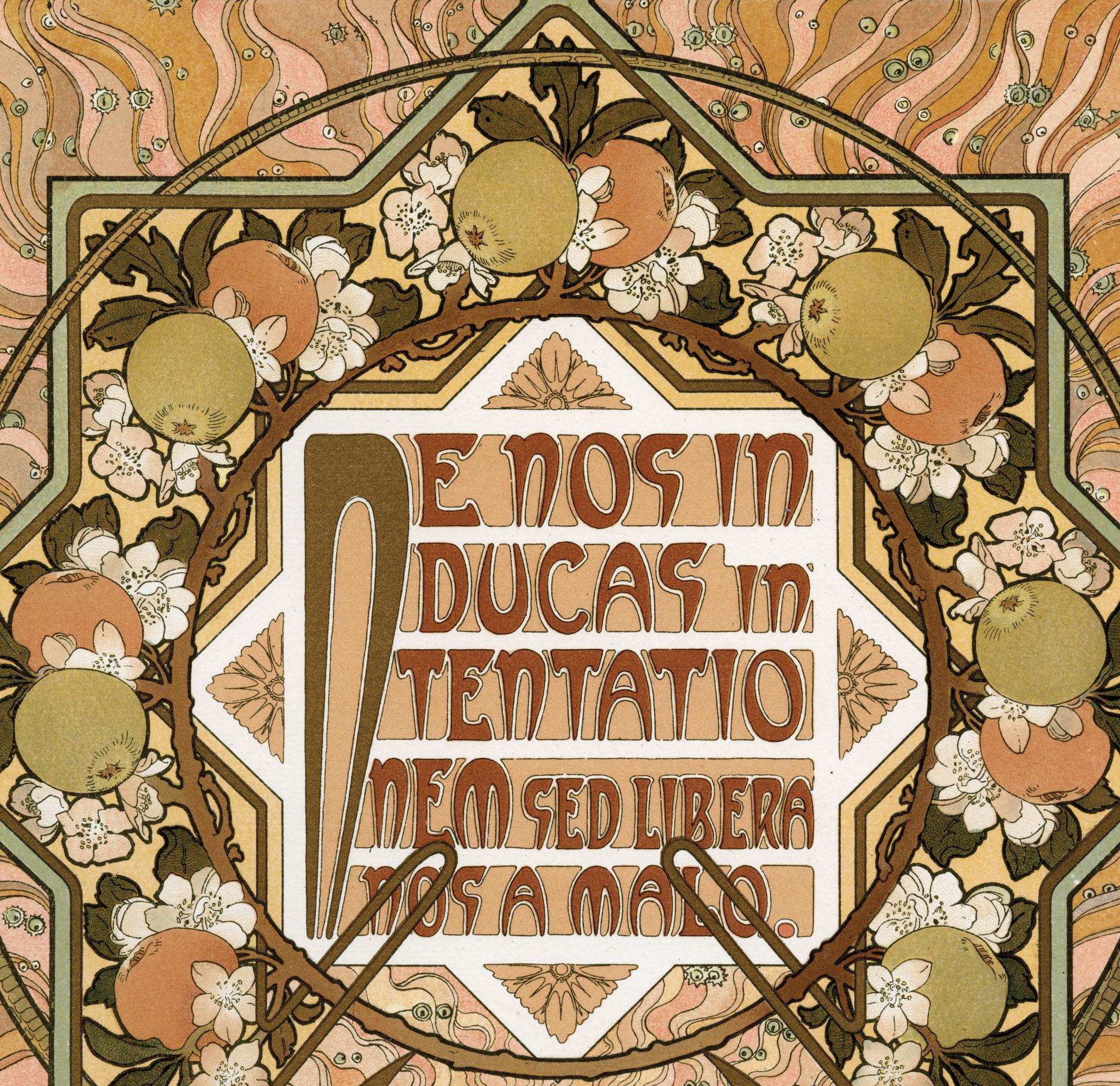 „Lead Us Not Into Temptation“ Original Farblithographie von Alphonse Mucha, Original 1899 im Angebot 1