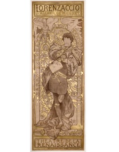 Antique Lorenzaccio Lithograph Poster Artist Proof with Metallic Ink, 81 x 30 in.