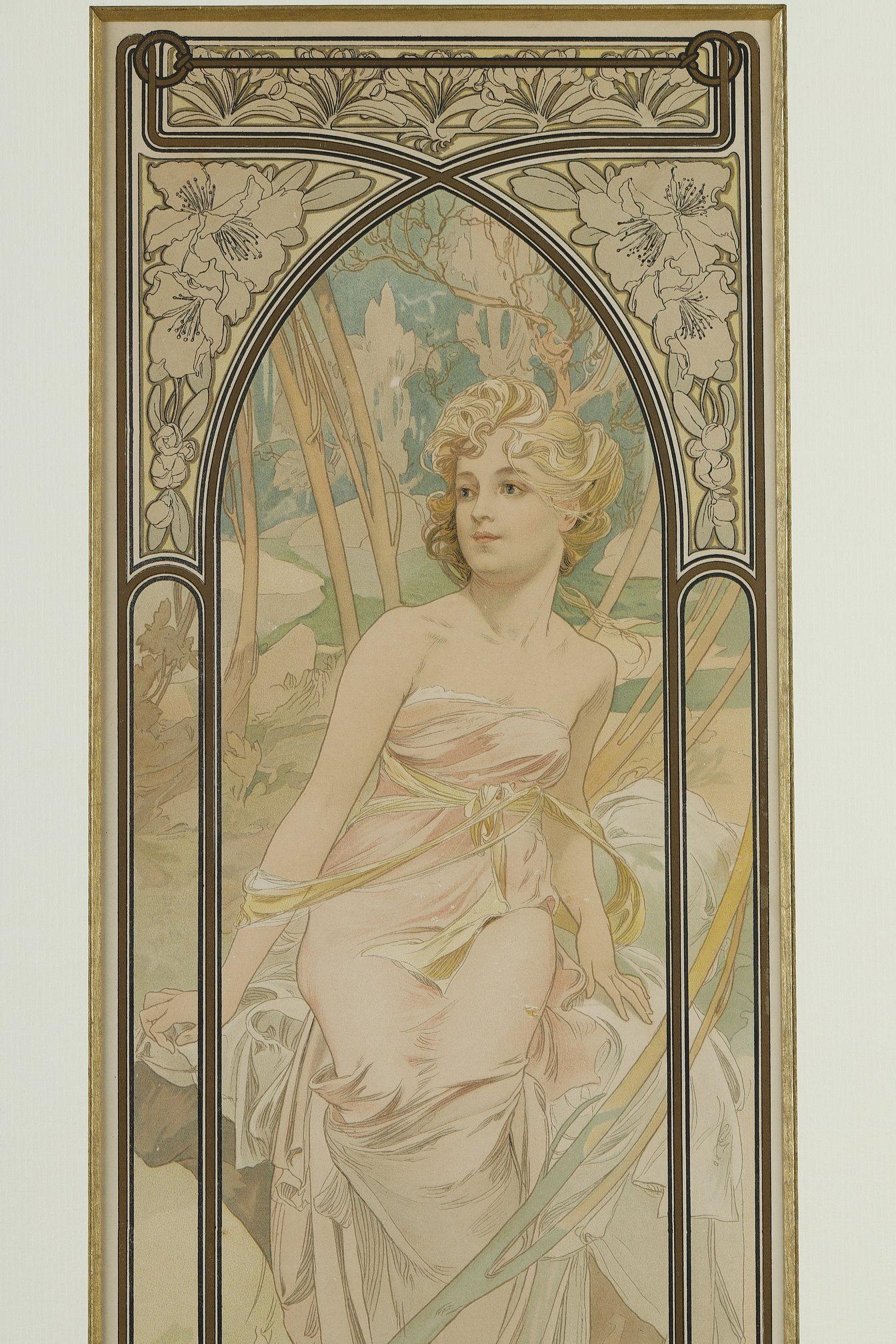 Réveil matinal - Art nouveau Print par Alphonse Mucha