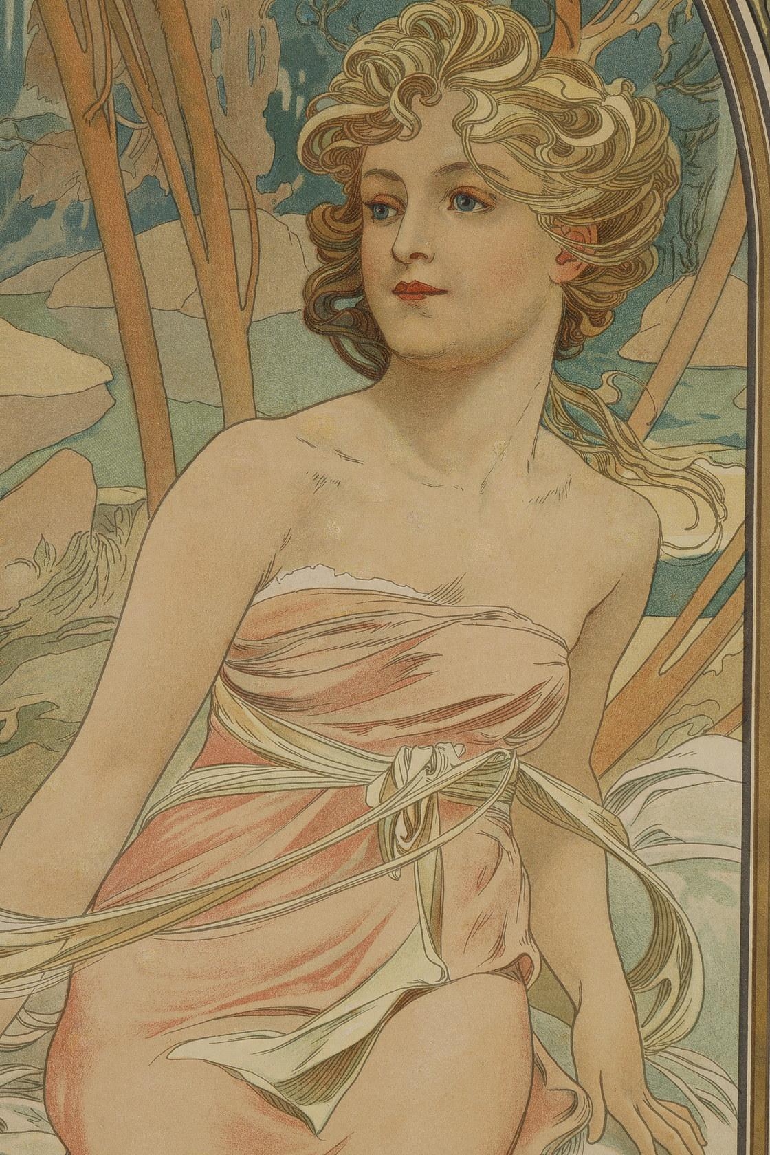 Morning Awakening - Art Nouveau Print by Alphonse Mucha