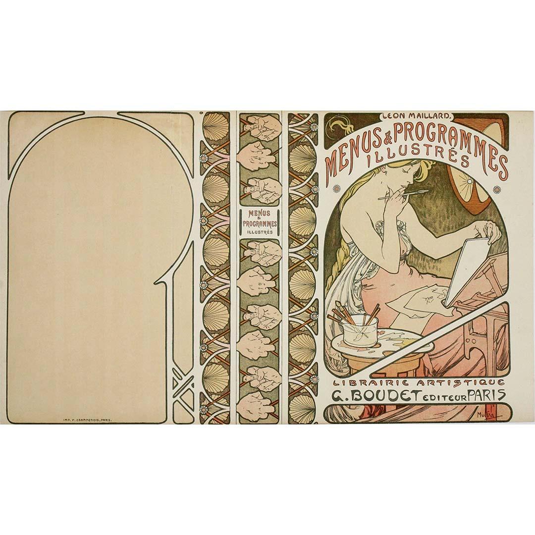Original 1898 poster by Alponse Mucha - Menus et programmes illustrés - Print by Alphonse Mucha