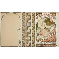 Antique Original 1898 poster by Alponse Mucha - Menus et programmes illustrés