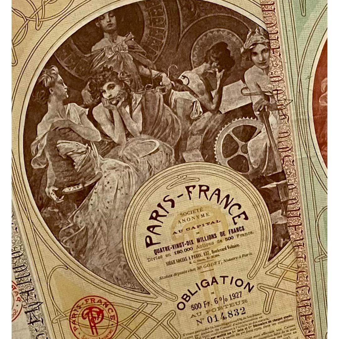 Original Obligation et Action au Porteur illustrated by Alphonse Mucha For Sale 2
