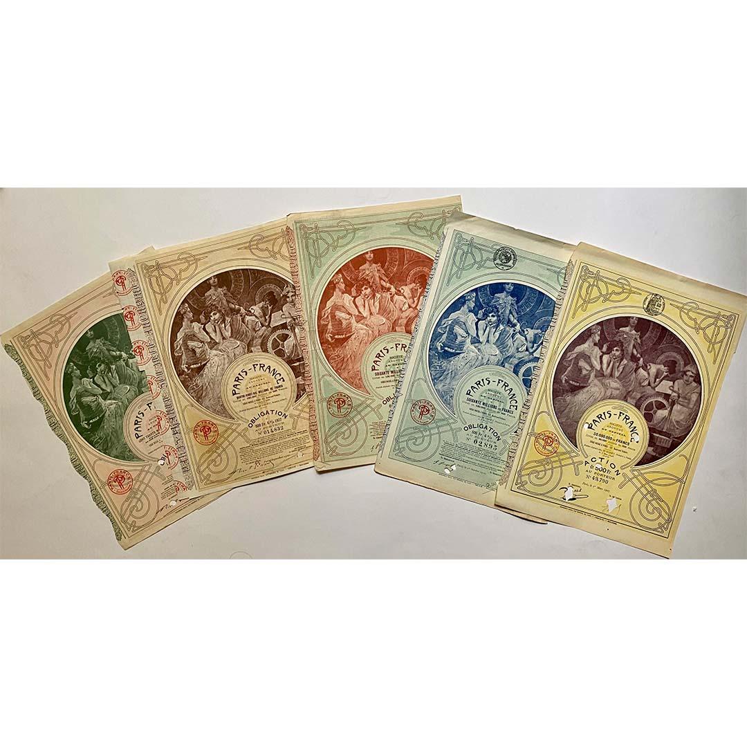 Original Obligation et Action au Porteur illustrated by Alphonse Mucha For Sale 3