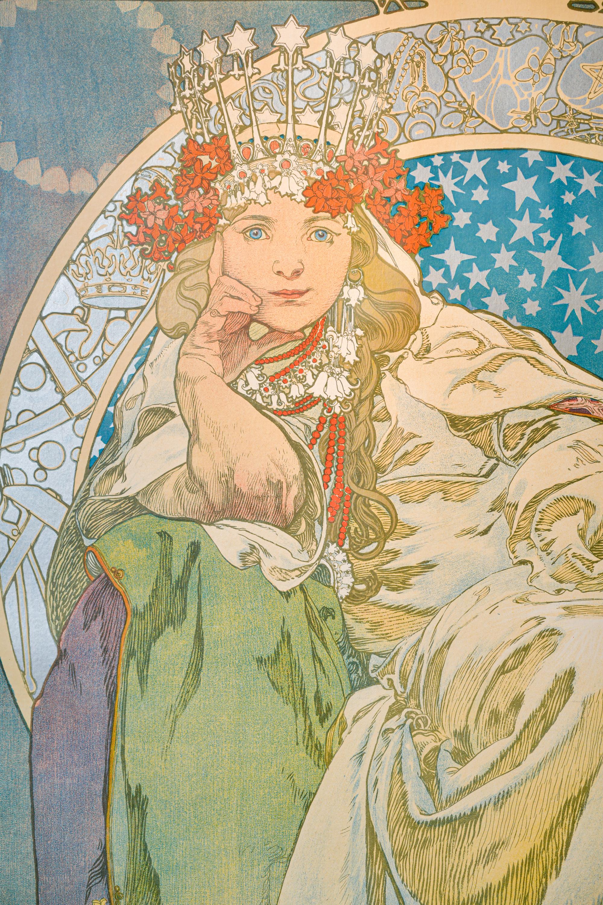 „Prinzessin Hyacinthe“ Original Lithographie von 1911, Alphonse Mucha im Angebot 2