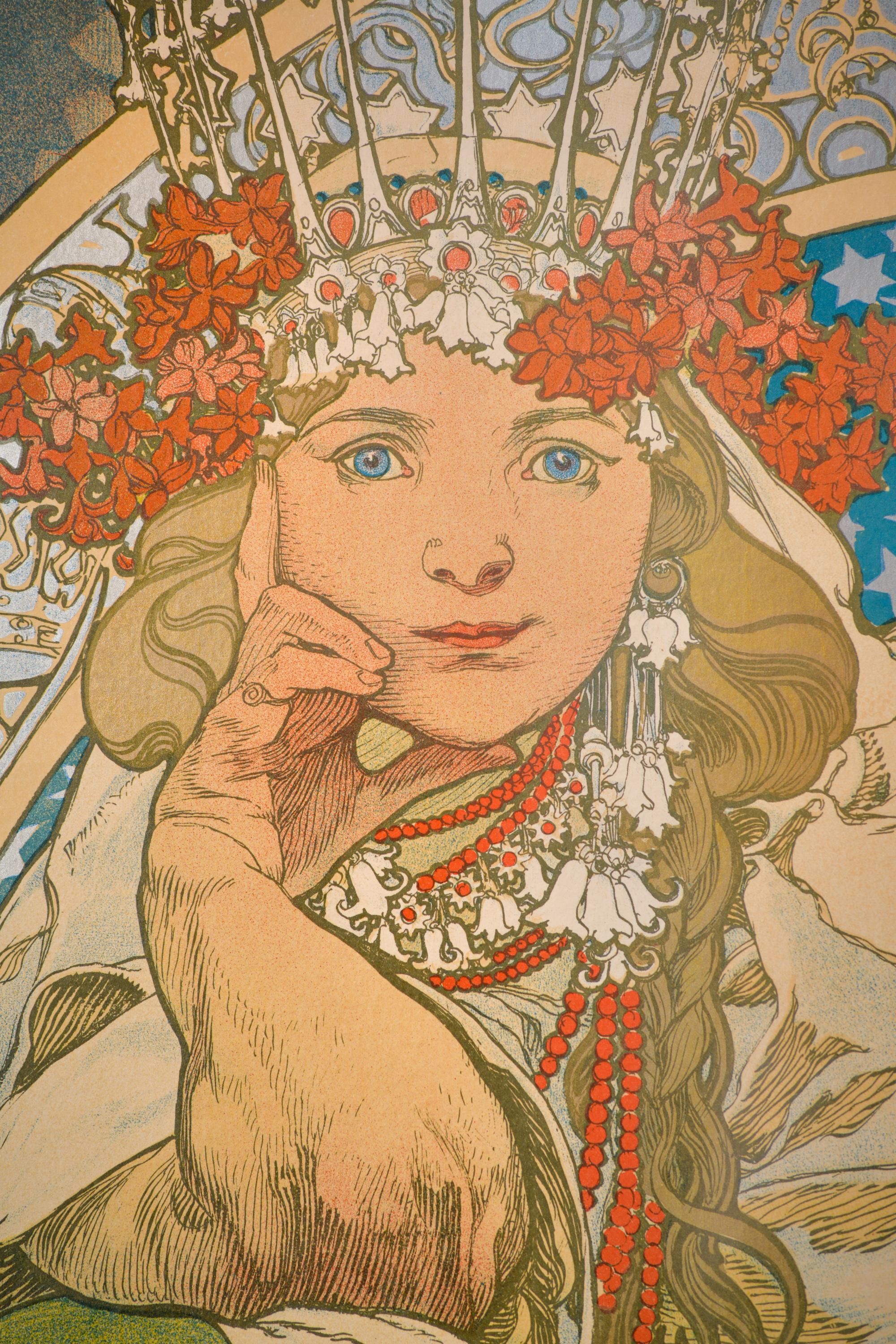 „Prinzessin Hyacinthe“ Original Lithographie von 1911, Alphonse Mucha im Angebot 4