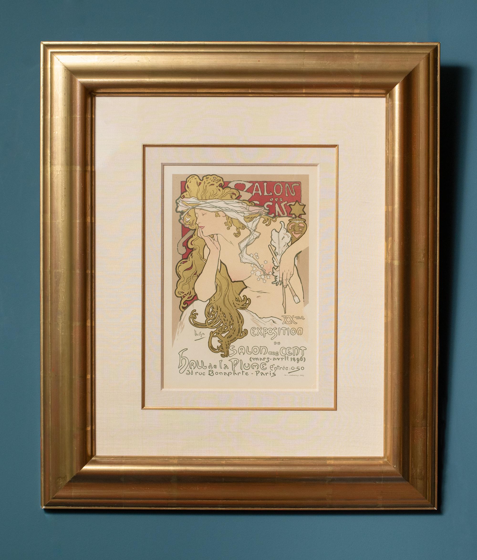 « Salon des Cents », lithographie originale en couleur Art nouveau de 1897 d'Alphonse Mucha en vente 1