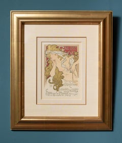 "Salon des Cent" Litografia originale a colori Art Nouveau del 1897 di Alphonse Mucha