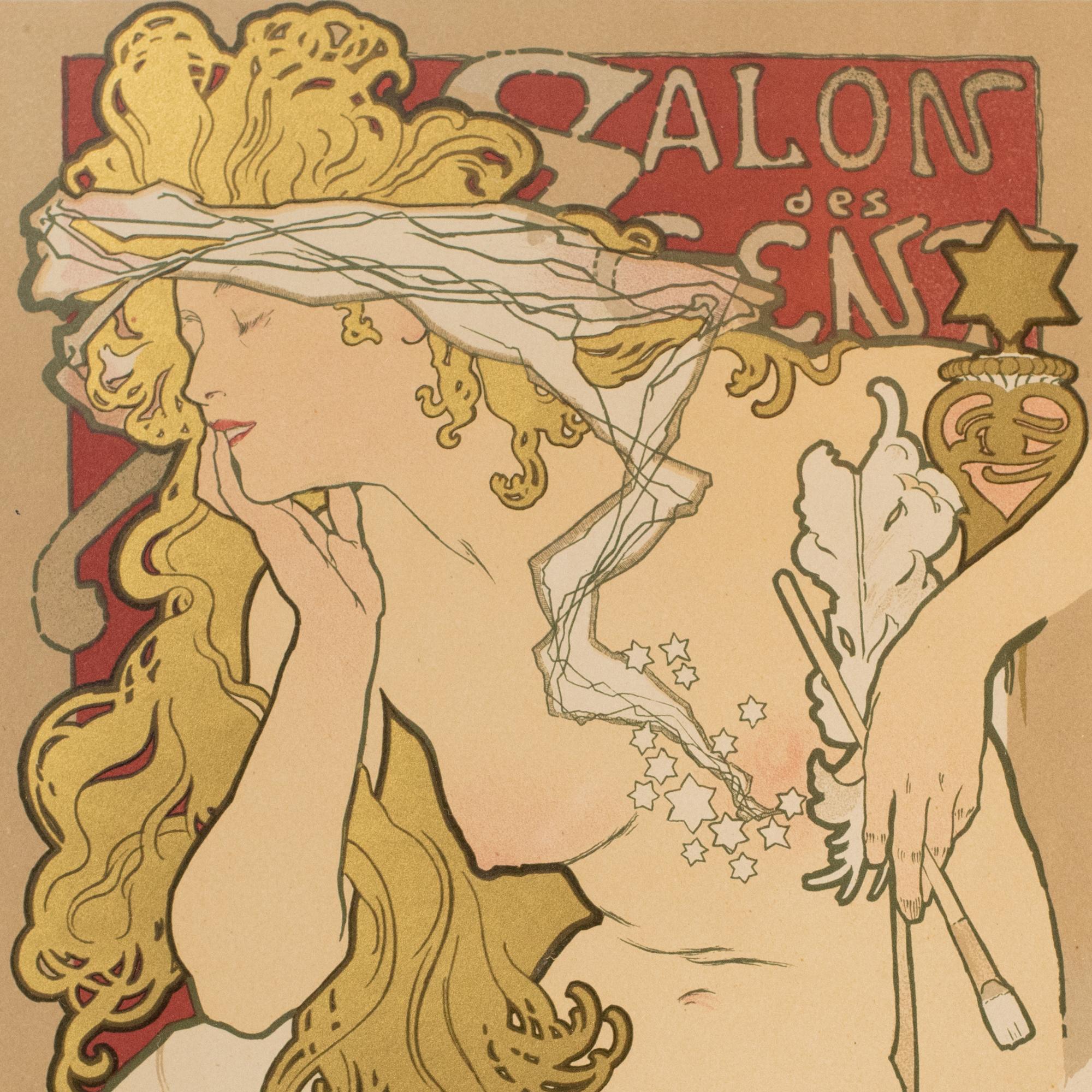 « Salon des Cents », lithographie originale en couleur Art nouveau de 1897 d'Alphonse Mucha en vente 2