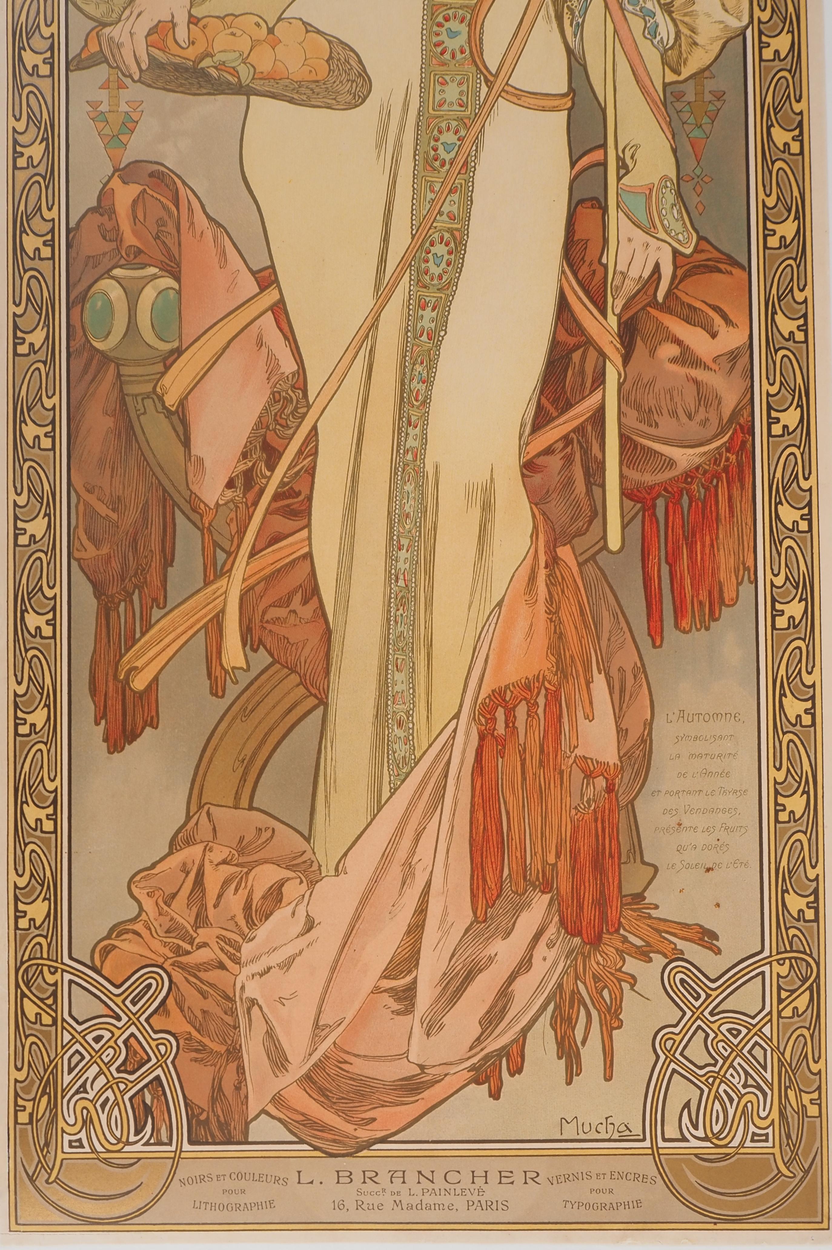 Jahreszeiten: Herbst - Originallithographie (Gesamtkatalog Brücken P50), 1903 im Angebot 6