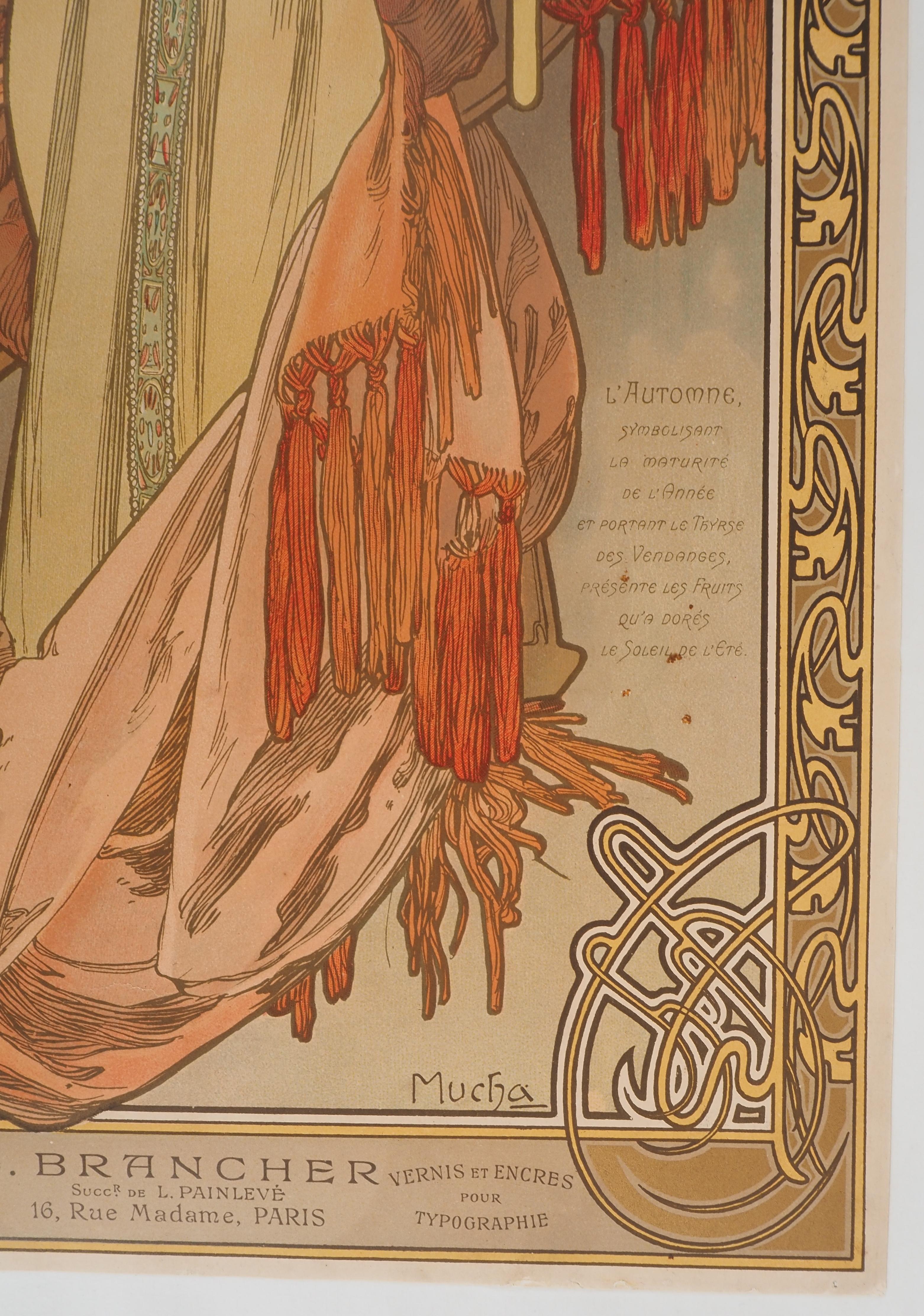 Jahreszeiten: Herbst - Originallithographie (Gesamtkatalog Brücken P50), 1903 im Angebot 7