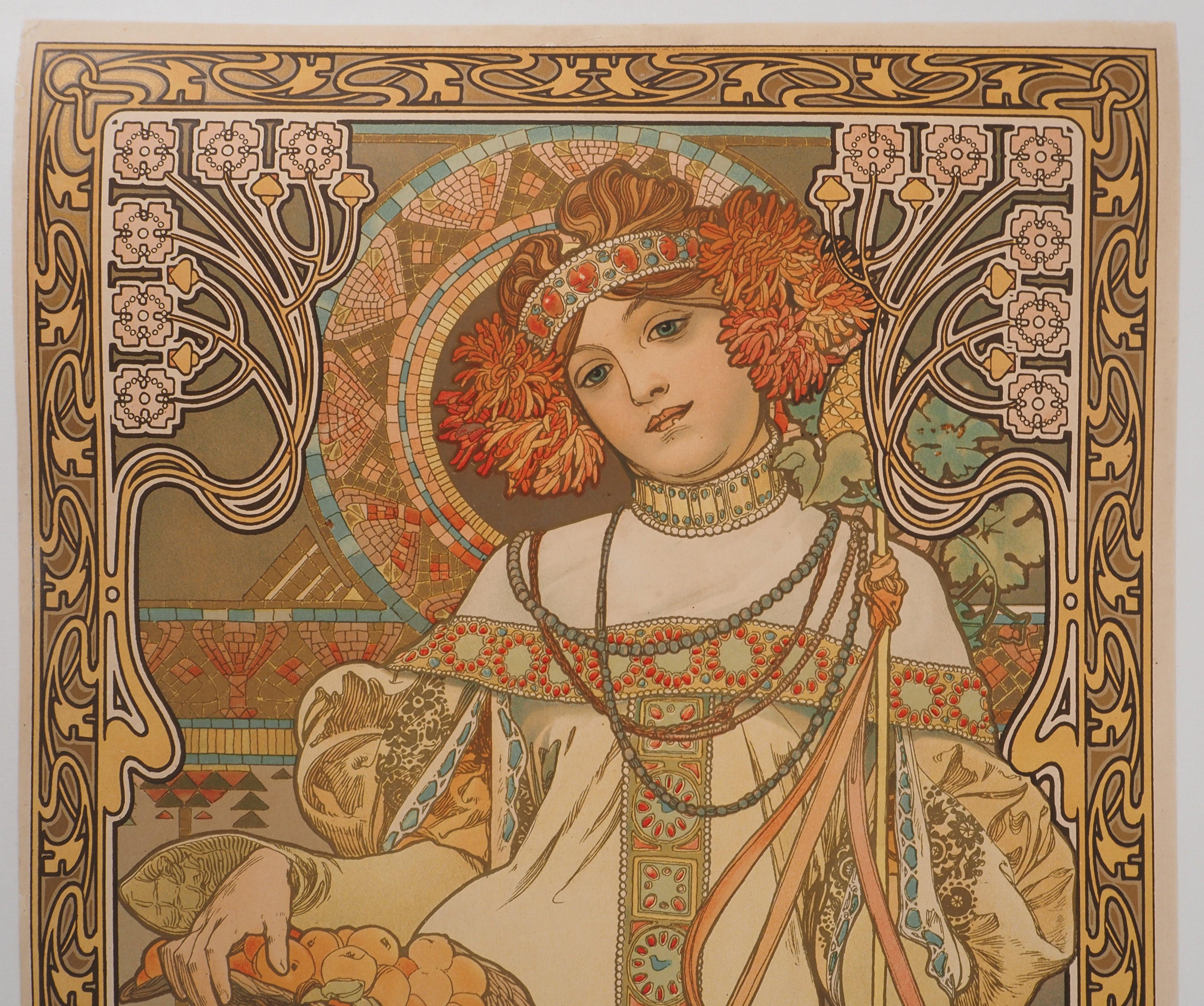 Jahreszeiten: Herbst - Originallithographie (Gesamtkatalog Brücken P50), 1903 im Angebot 1