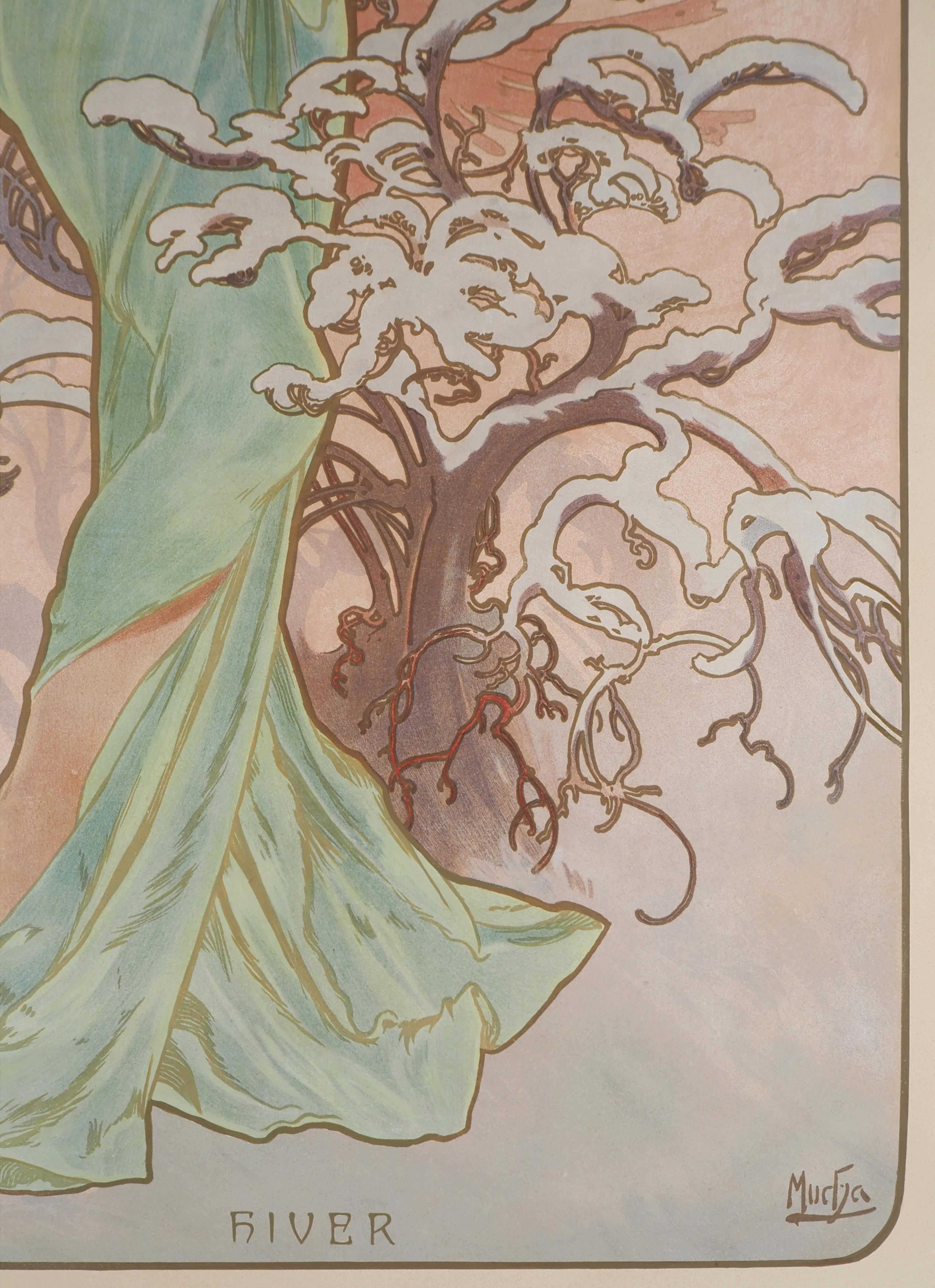 Seasons: Winter - Original lithograph (Catalog raisonne Bridges P3-6 PP21), 1896 For Sale 4