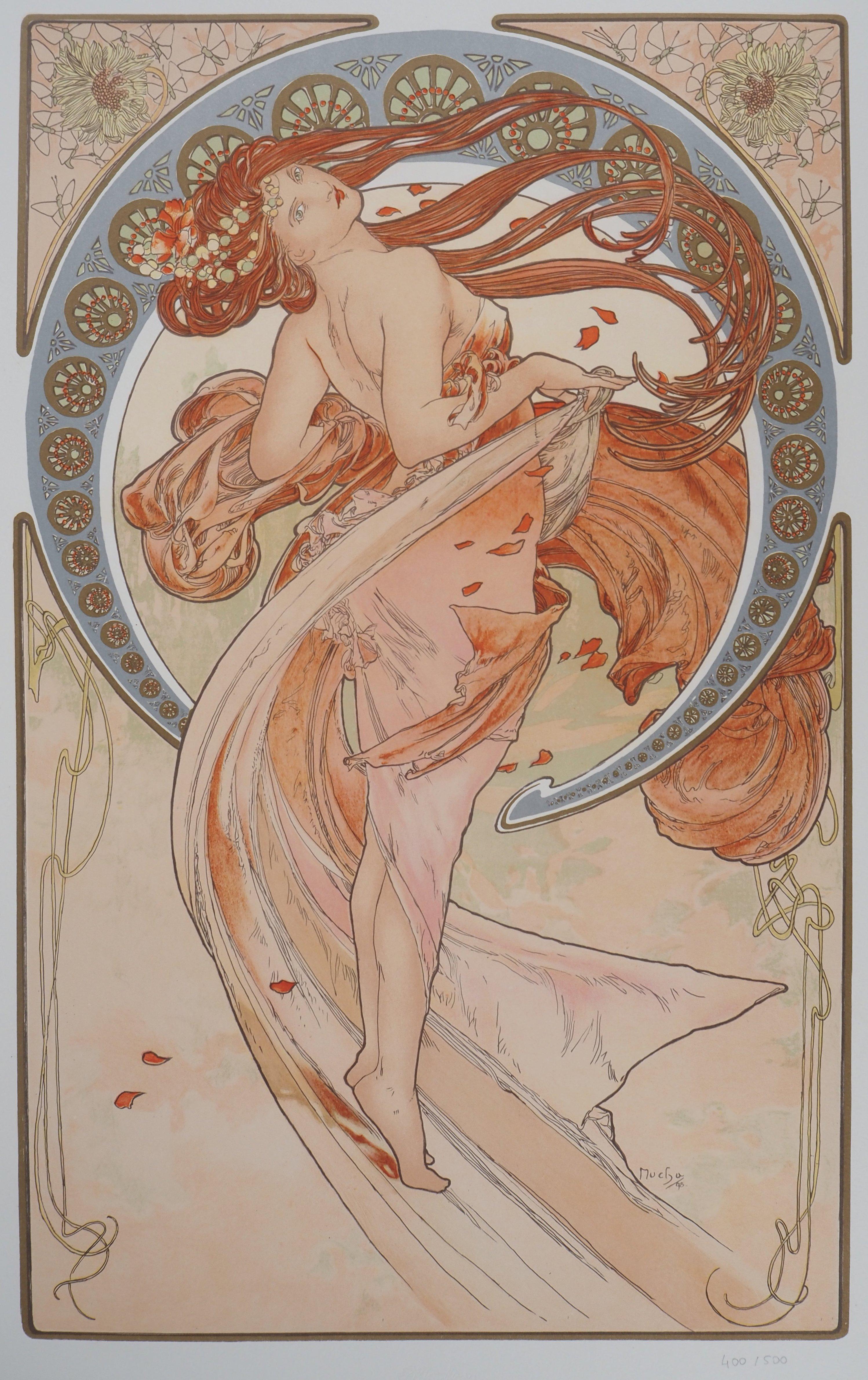 Le arti : La danza - Litografia - Edizione Henri Piazza - Print Art Nouveau di Alphonse Mucha