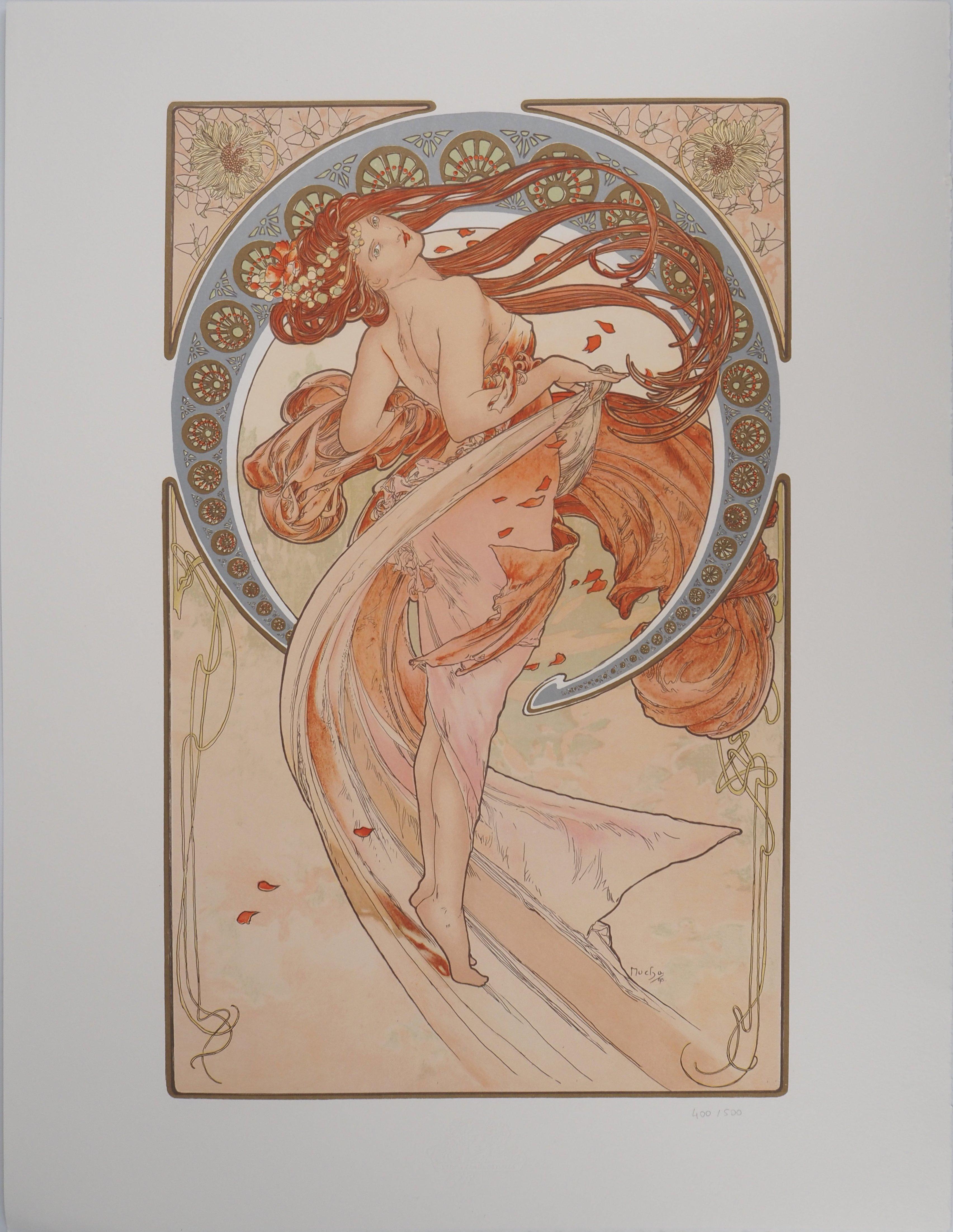 Alphonse Mucha Figurative Print - The Arts : The Dance - Lithograph - Edition Henri Piazza