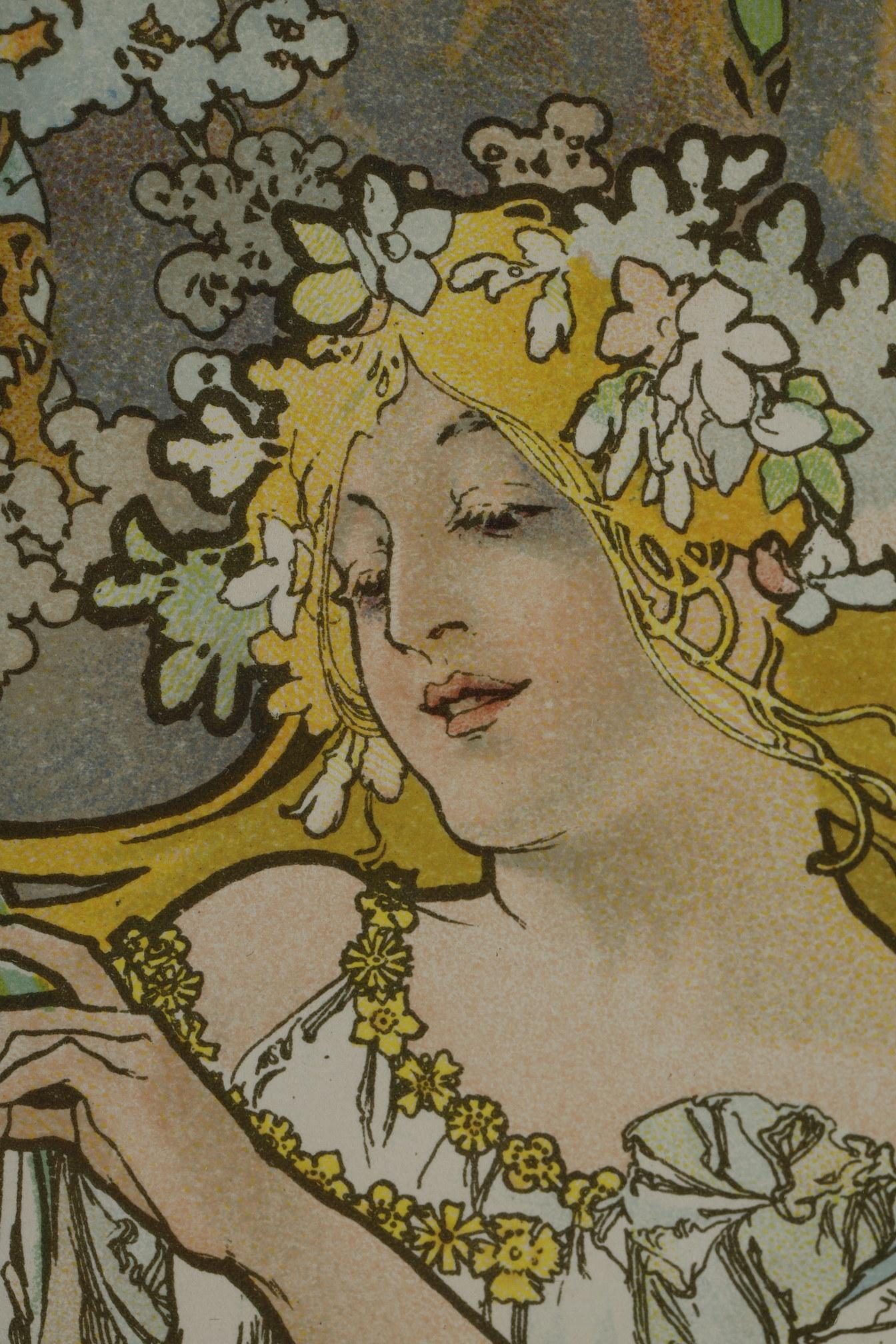 Die Jahreszeiten (Braun), Figurative Print, von Alphonse Mucha