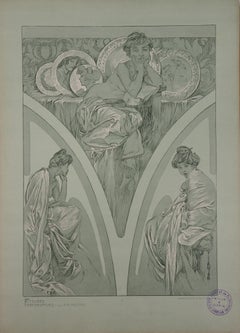 Les femmes qui réfléchissent - Lithographie 1902