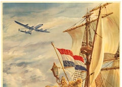 Original K.L.M. - Lignes Aeriennes Royales Netherlands vintage travel poster