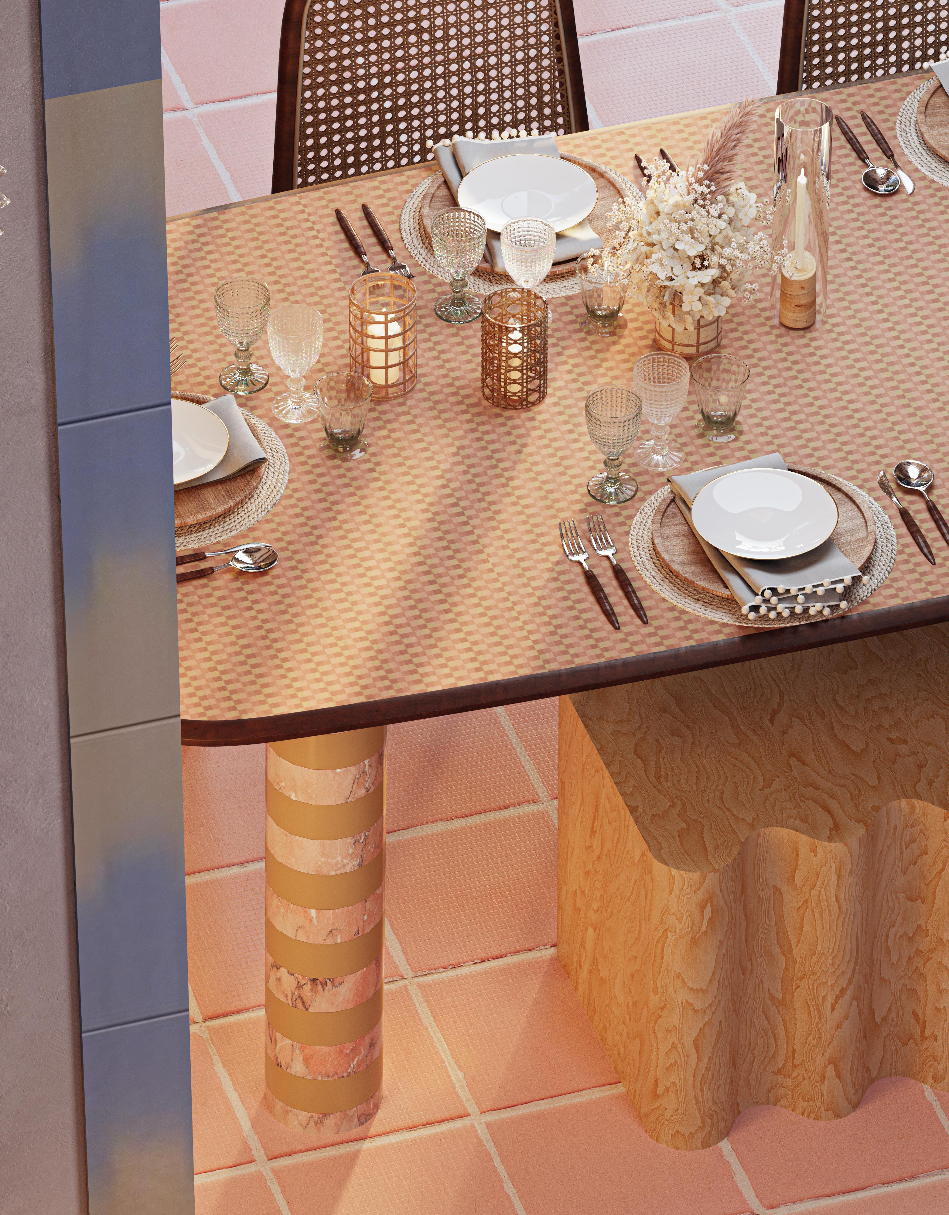 Turkish ALPI Grada Rosa Veneer 'Limpid'' Circle Table by Tugba Ata For Sale
