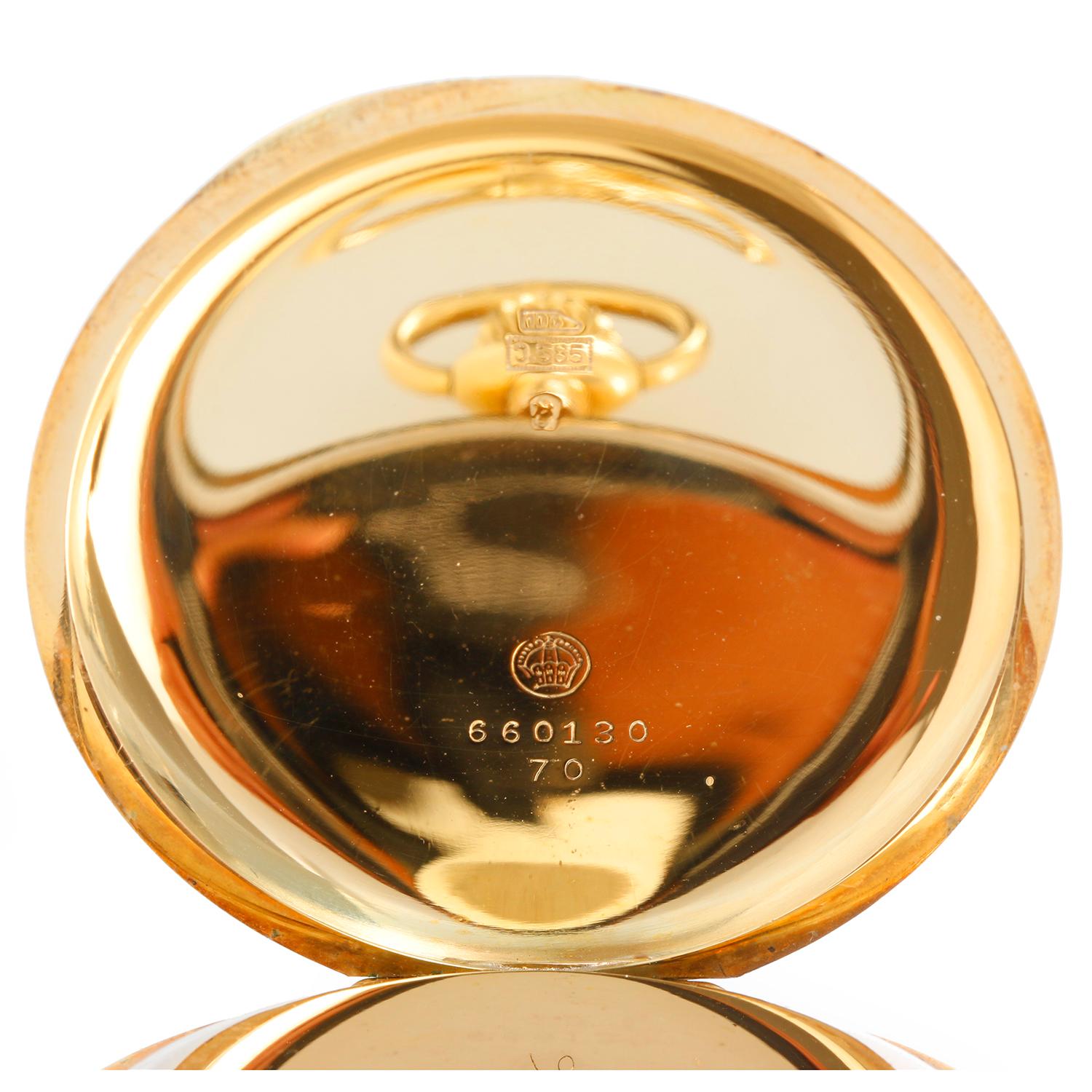Alpina 14K Yellow Gold Pocket Watch For Sale 1