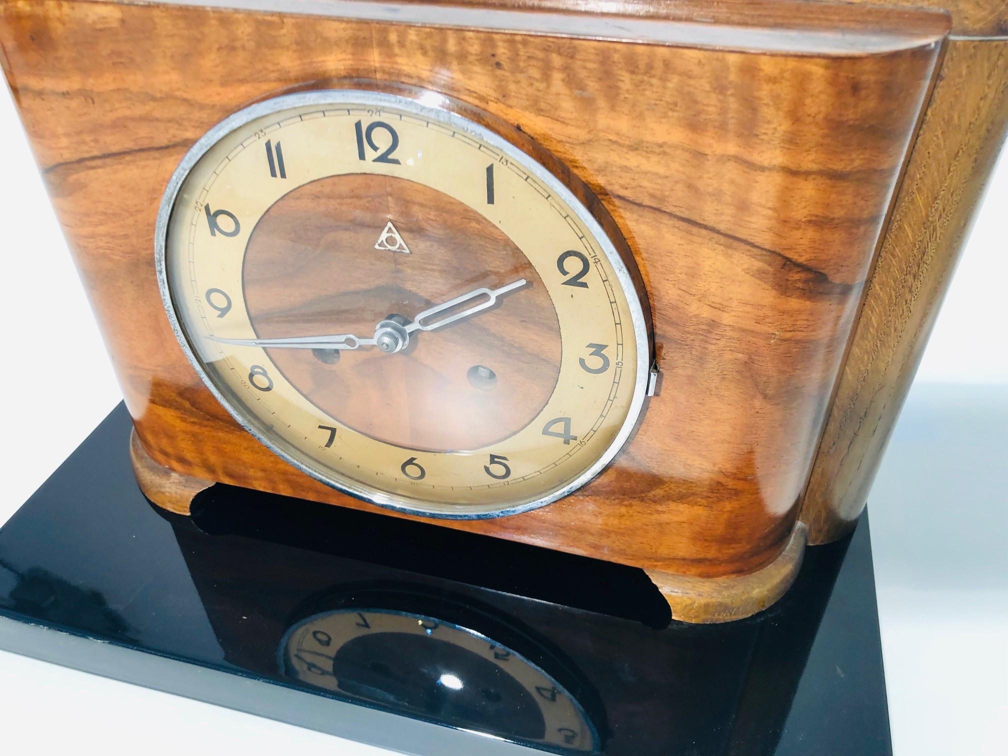 German Alpina Art Deco Table Clock, 1920s