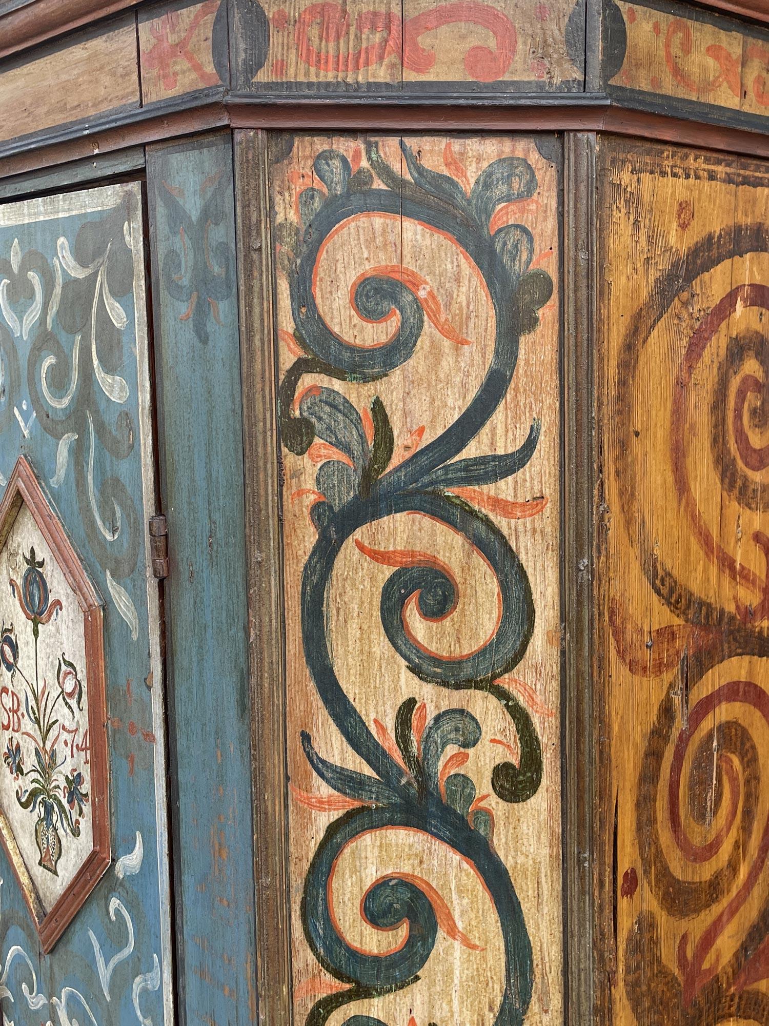 Alpine Blue Painted Cupboard 1774 7